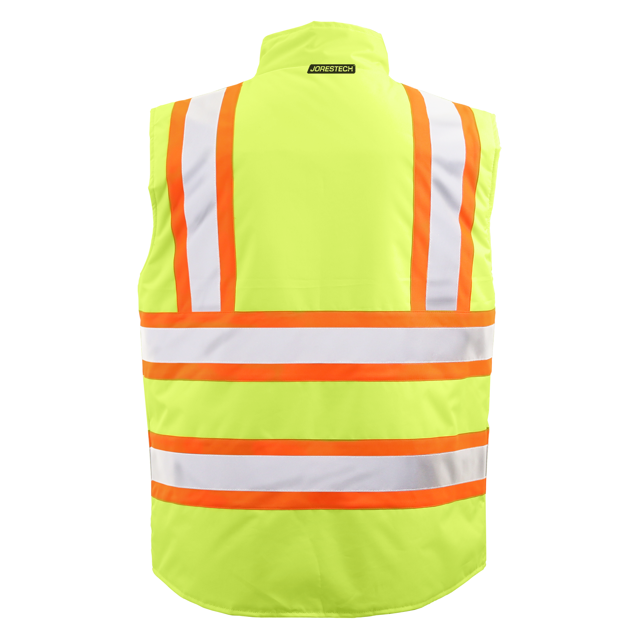 Hi-Vis Yellow/Black Reversible Insulated Safety Vest with Reflective Strips