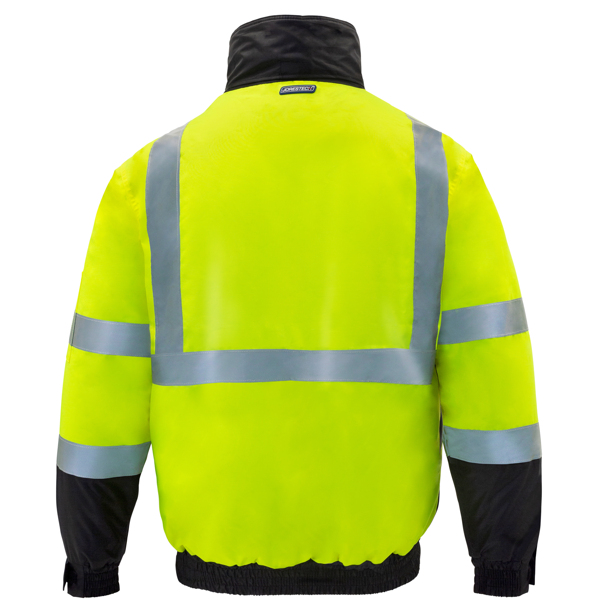 Hi-Vis Safety Bomber Jacket with Reflective Stripes