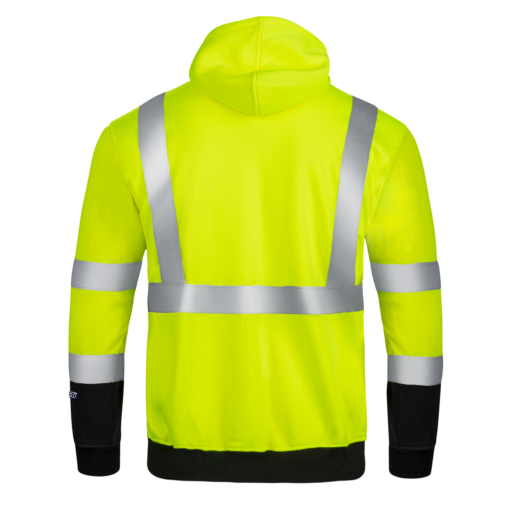 Hi-Vis Safety Hooded Sweatshirt with Reflective Stripes
