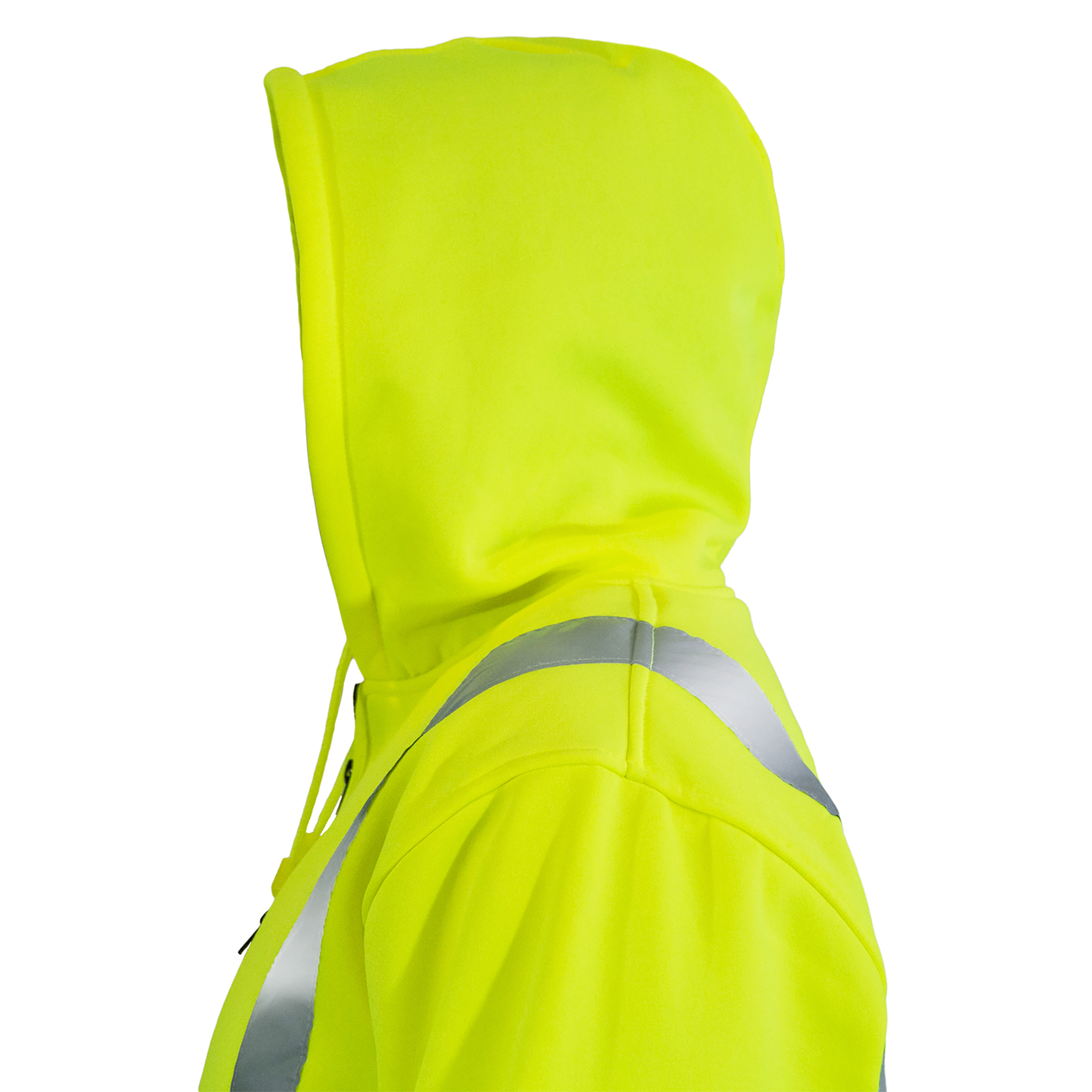 Hi-Vis Safety Hooded Sweatshirt with Reflective Stripes