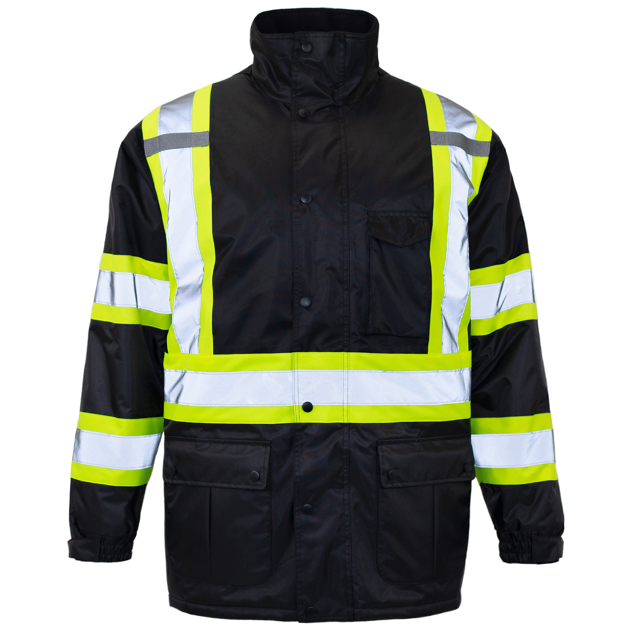 Hi-Vis Two-Tone Safety Jacket with Reflective Stripes