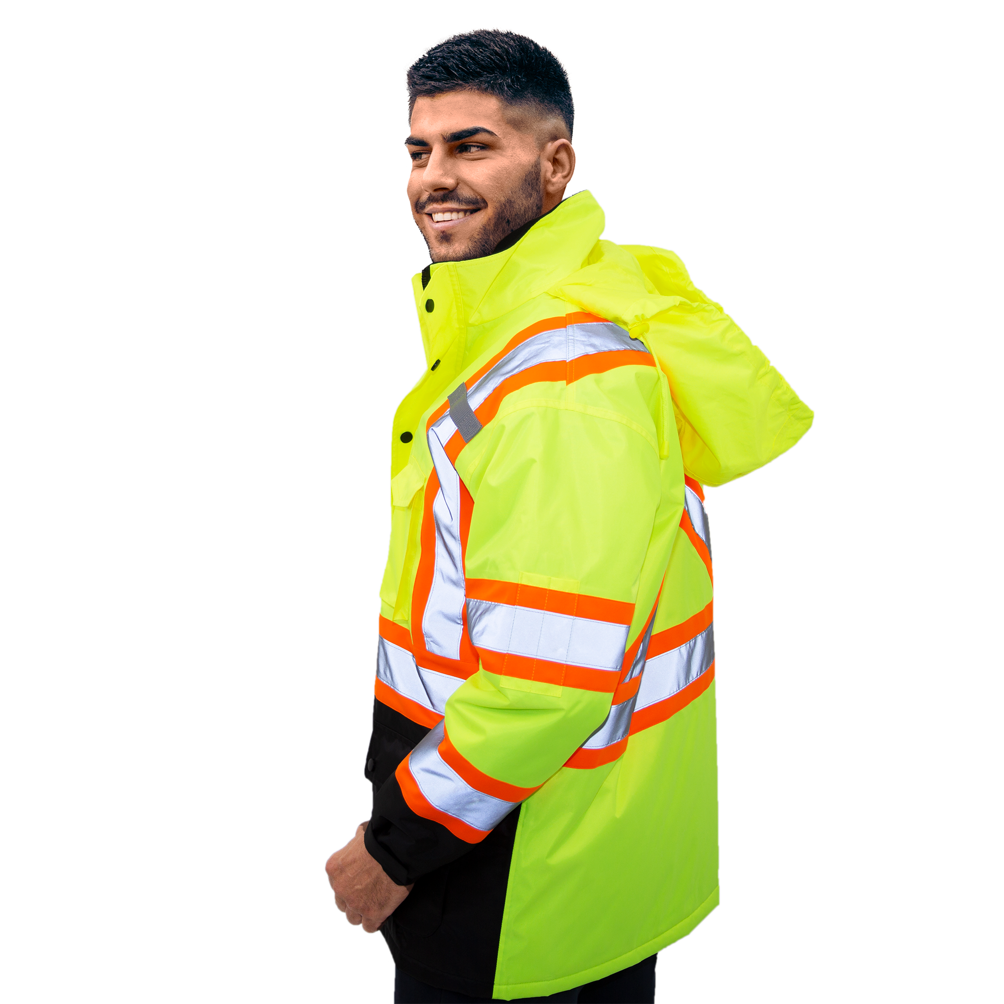 Hi-Vis Two-Tone Safety Jacket with Reflective Stripes