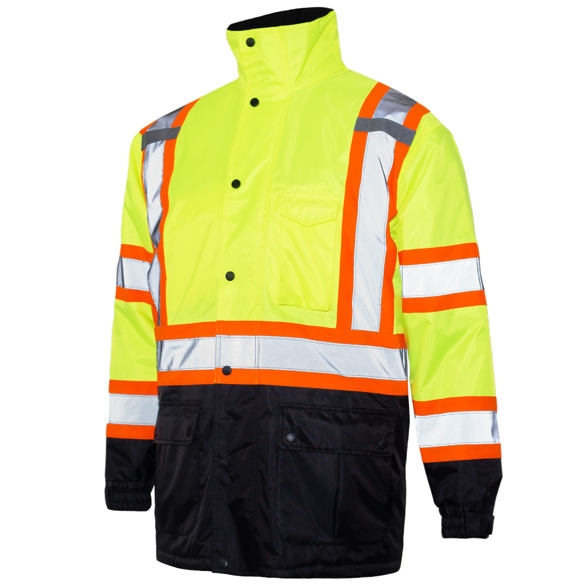 Hi-Vis Two-Tone Safety Jacket with Reflective Stripes