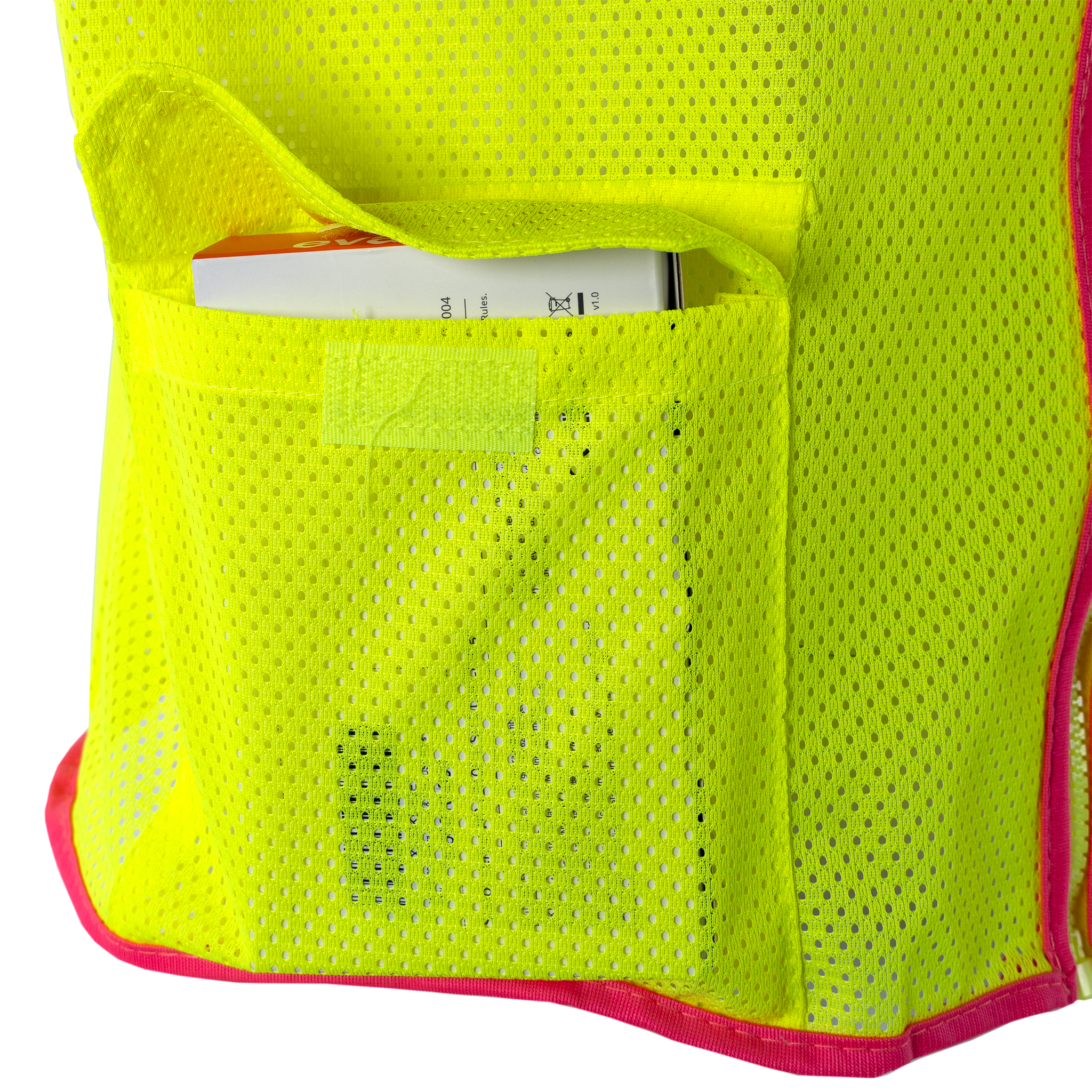 Hi Vis Mesh Safety Vest with Pink Contrasting Strips and Reflective Tapes