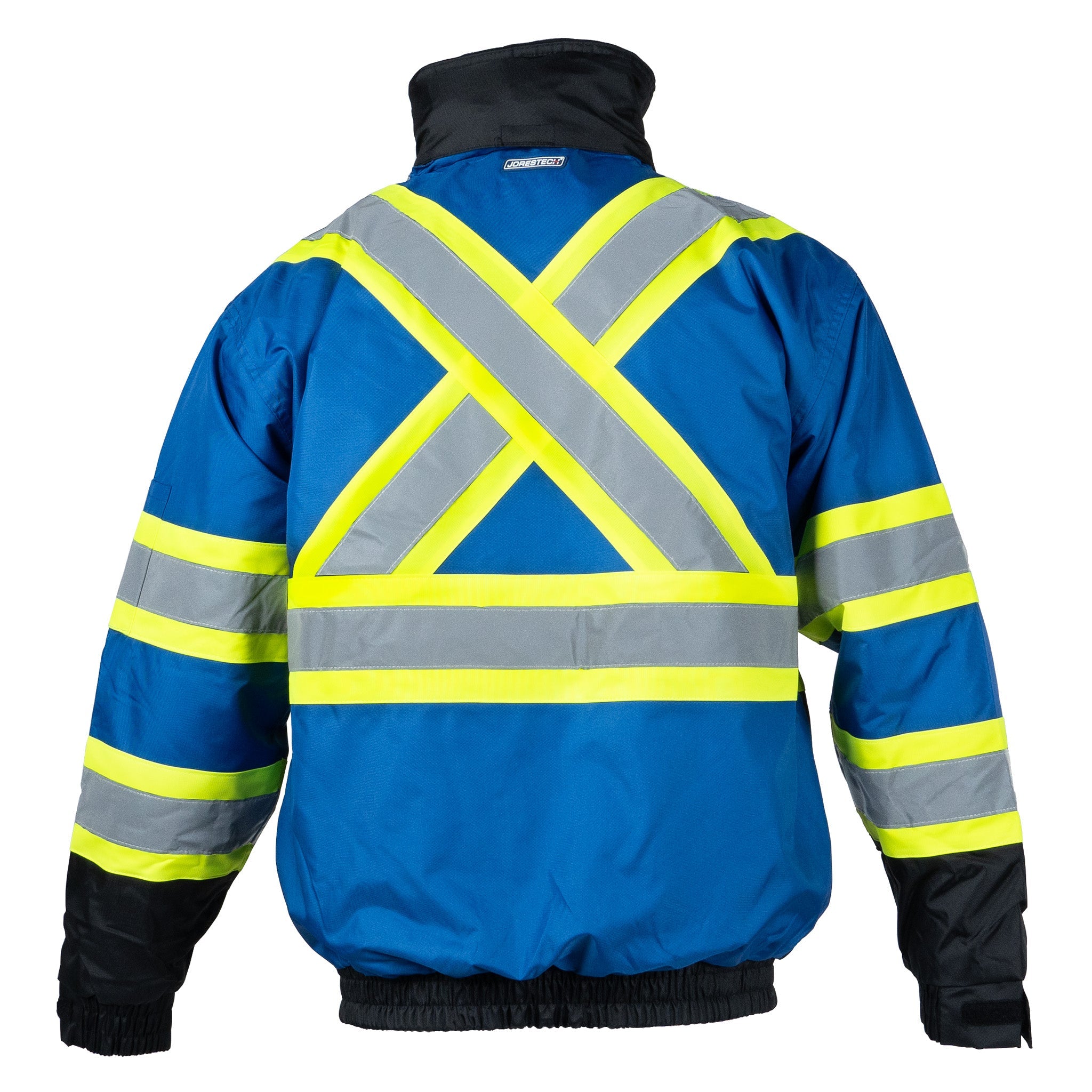 Hi-Vis X-Back Two-Tone Safety Bomber Jacket with Reflective Stripes