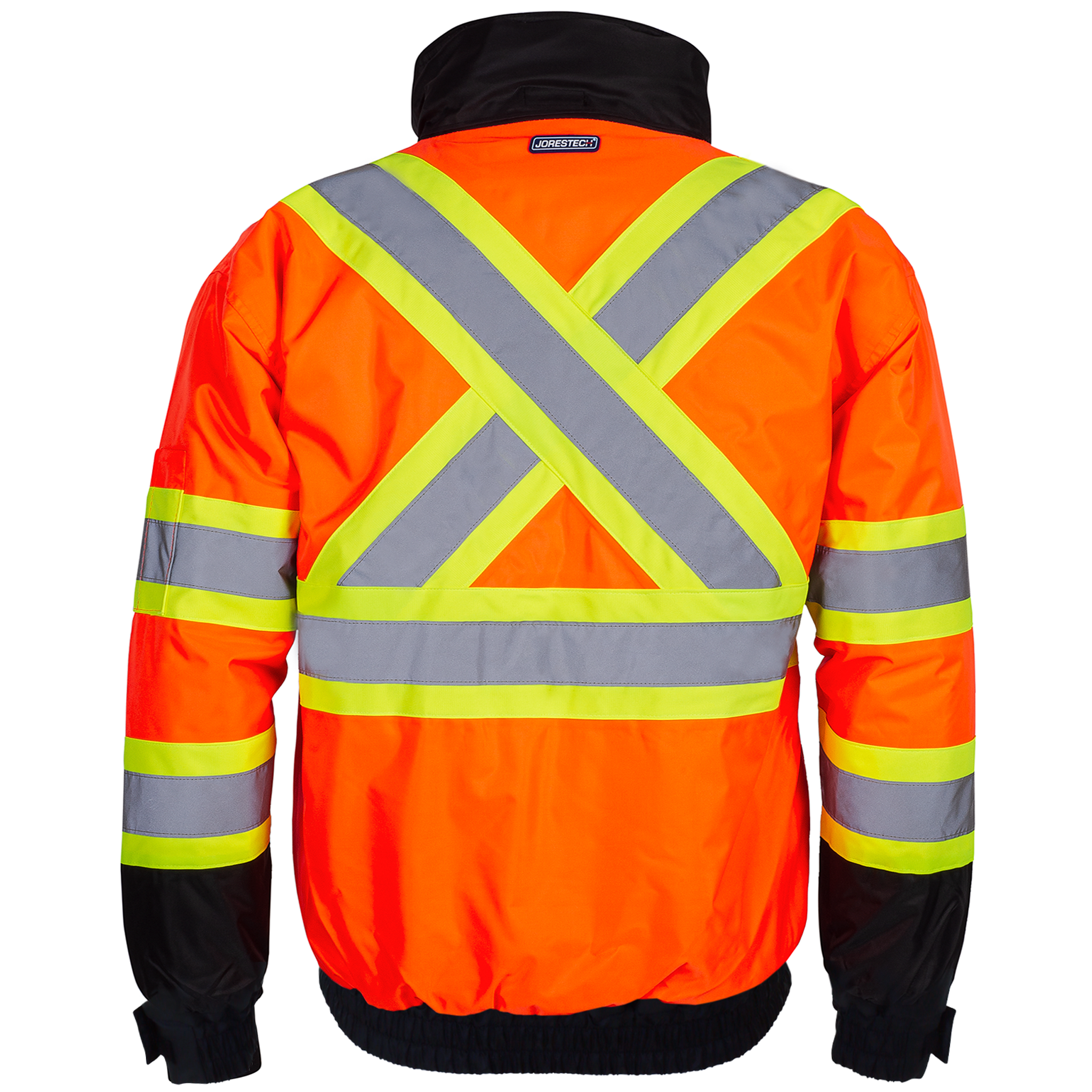 Hi-Vis X-Back Two-Tone Safety Bomber Jacket with Reflective Stripes