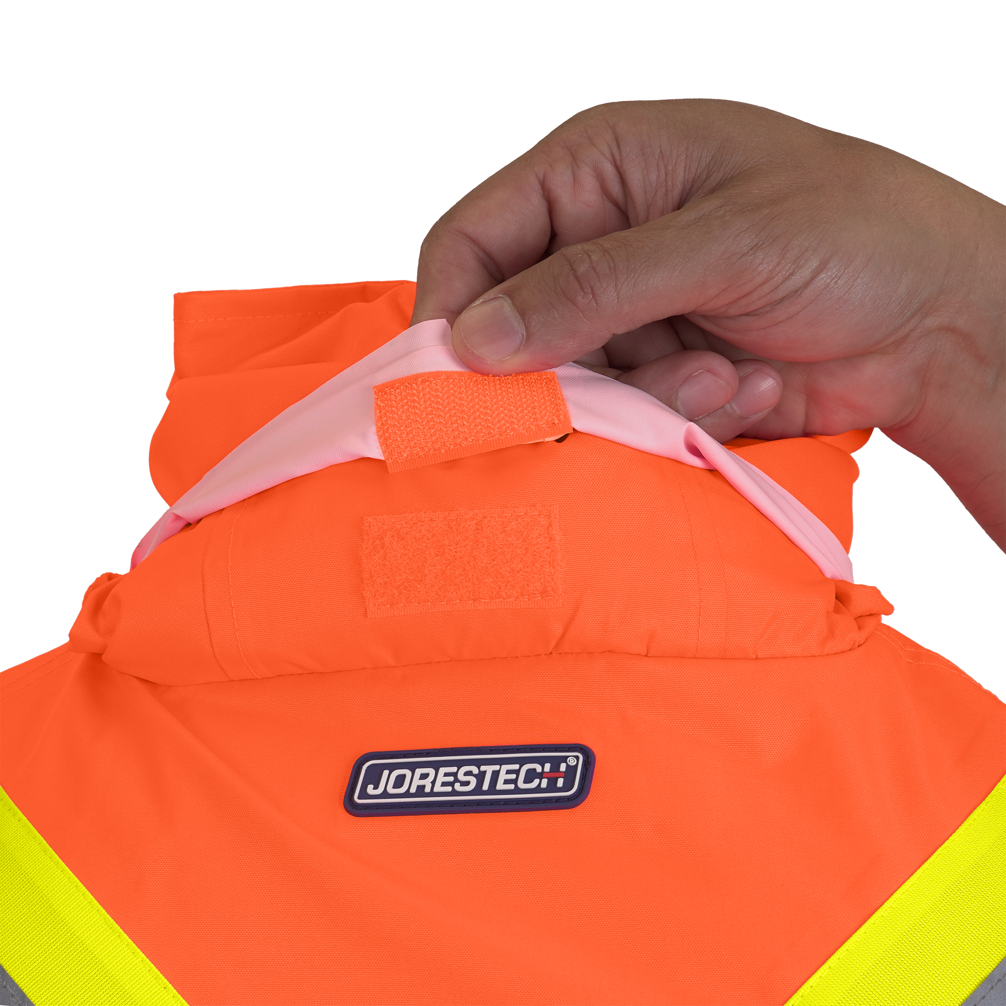 Hi Vis Two Tone Safety Rain Jacket With X Reflective Stripes