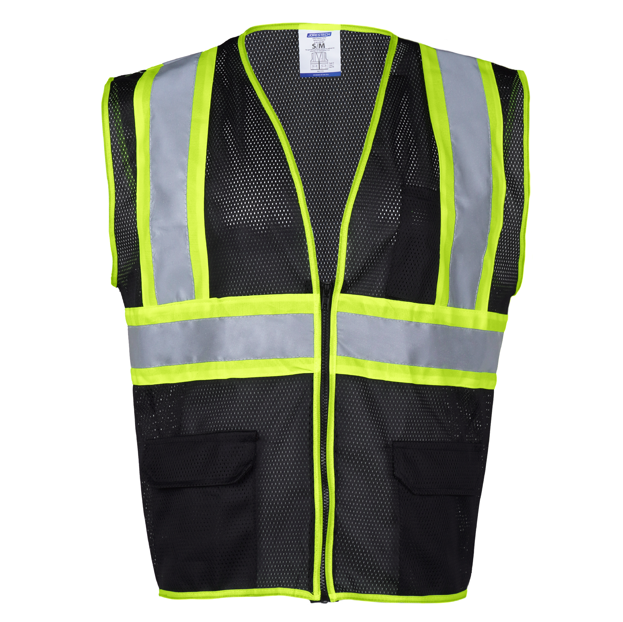 Hi-Vis Two Toned Mesh Safety Vest with 2” Reflective Strips and Pockets