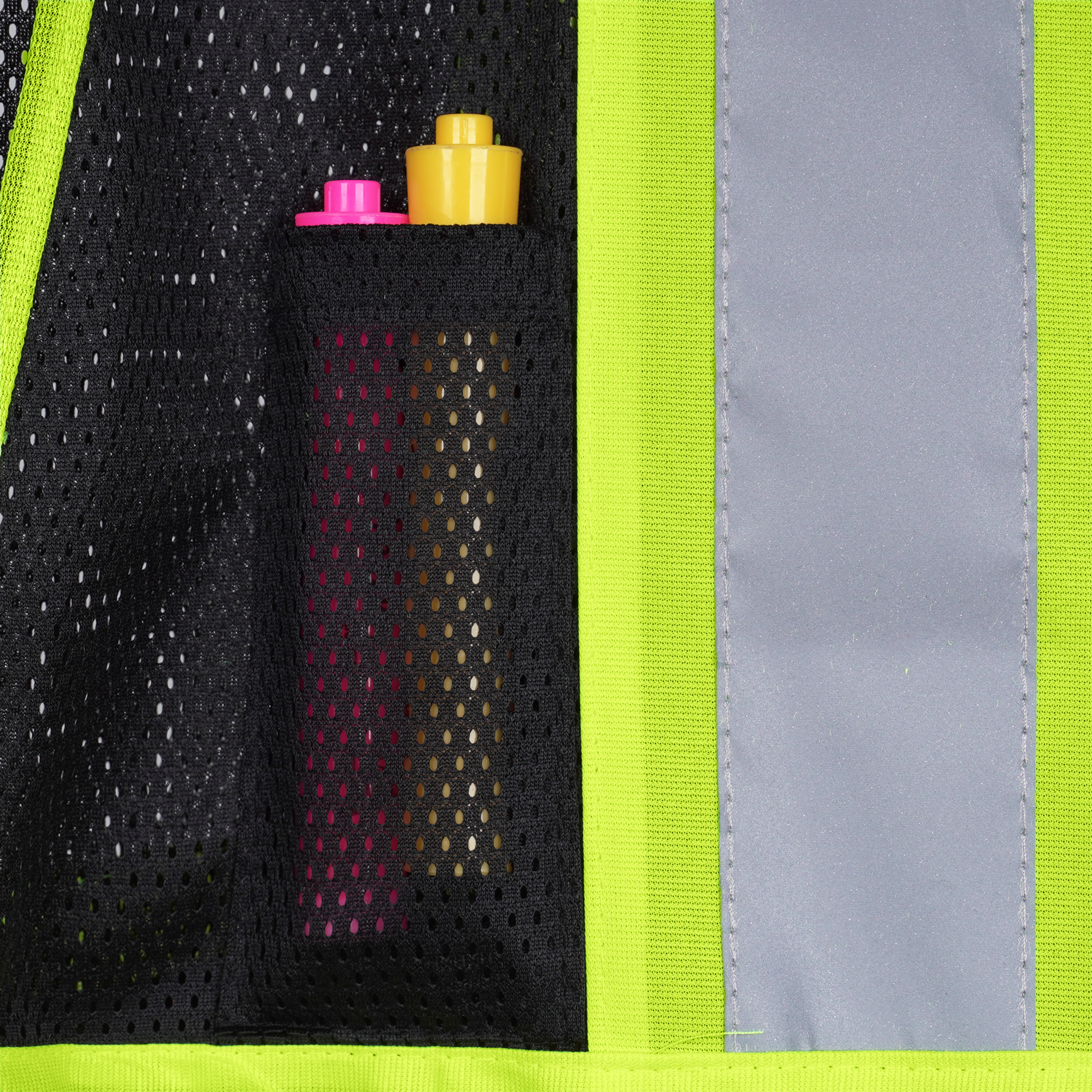 Hi-Vis Two Toned Mesh Safety Vest with 2” Reflective Strips and Pockets