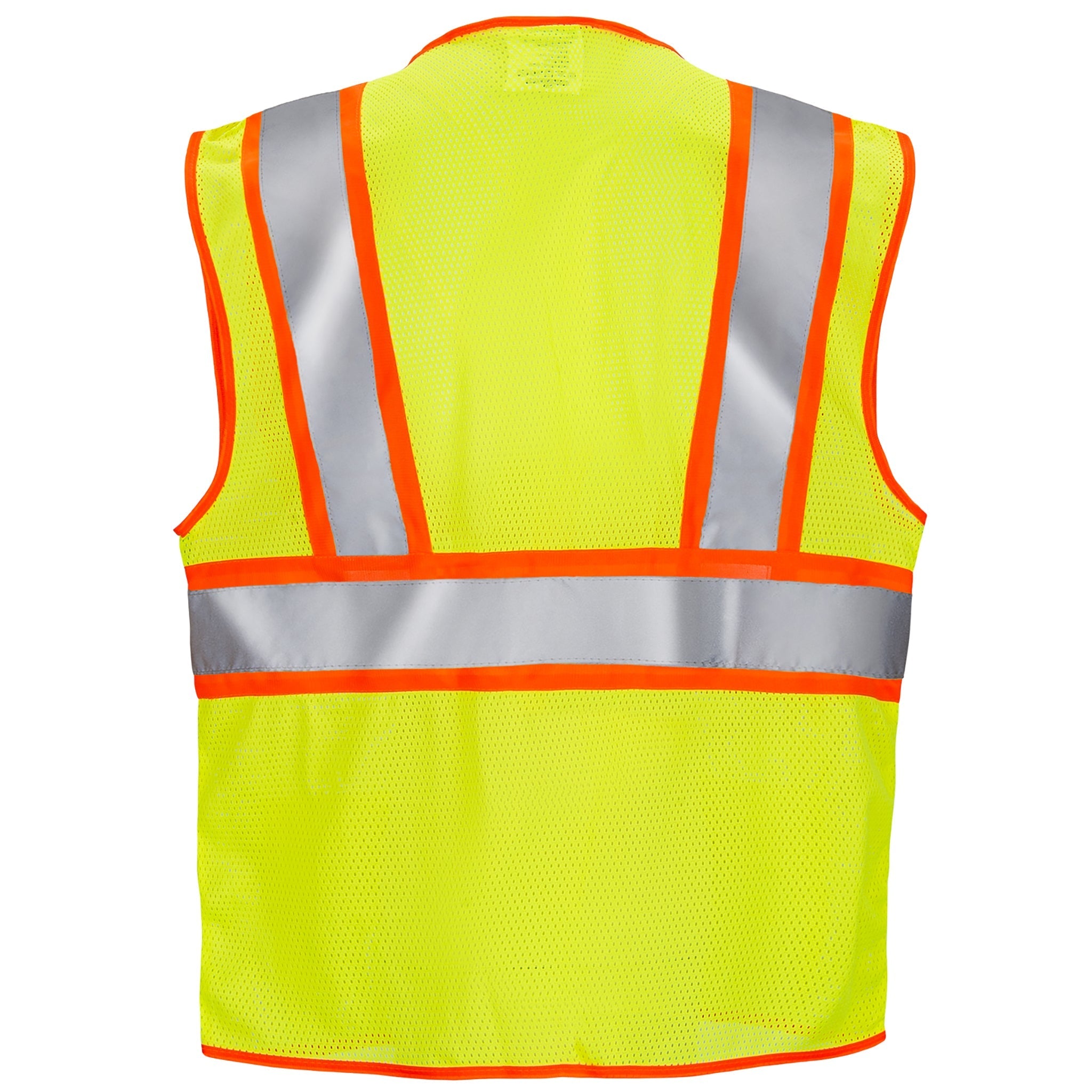 Hi-Vis Two Toned Mesh Safety Vest with 2” Reflective Strips and Pockets