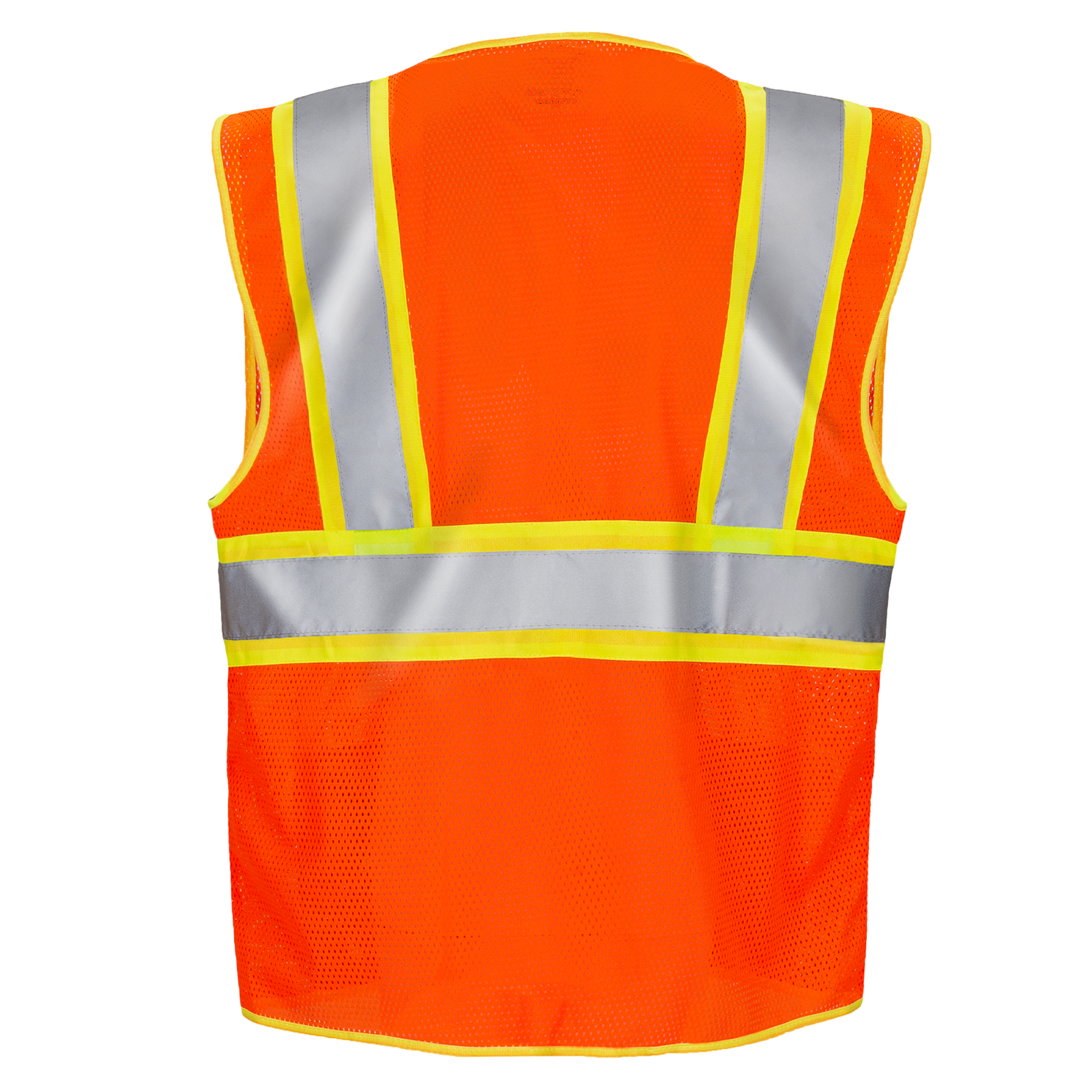 Hi-Vis Two Toned Mesh Safety Vest with 2” Reflective Strips and Pockets