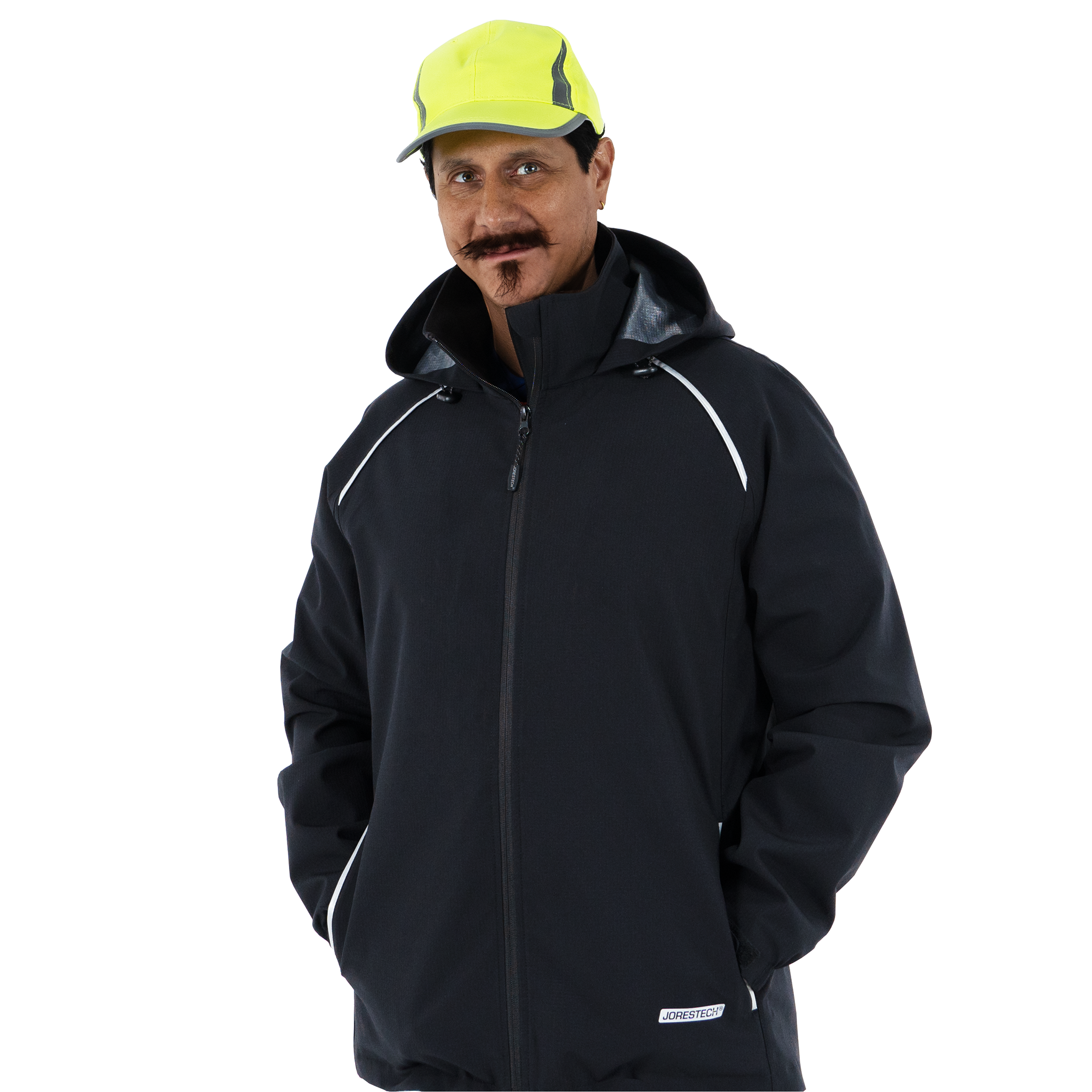 Hi Vis Waterproof Ripstop Jacket with Reflective Heat Transfer Tapes
