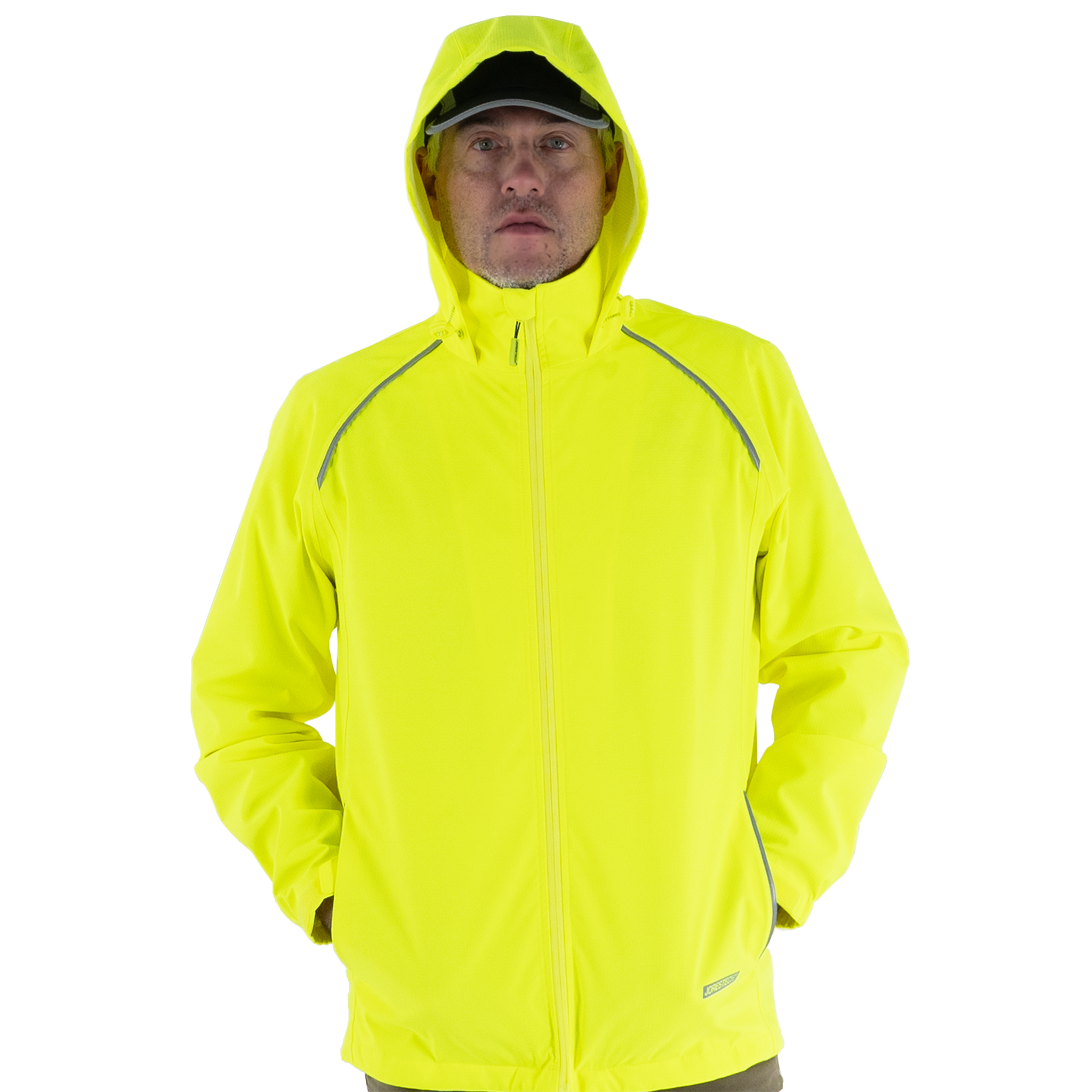 Hi Vis Waterproof Ripstop Jacket with Reflective Heat Transfer Tapes