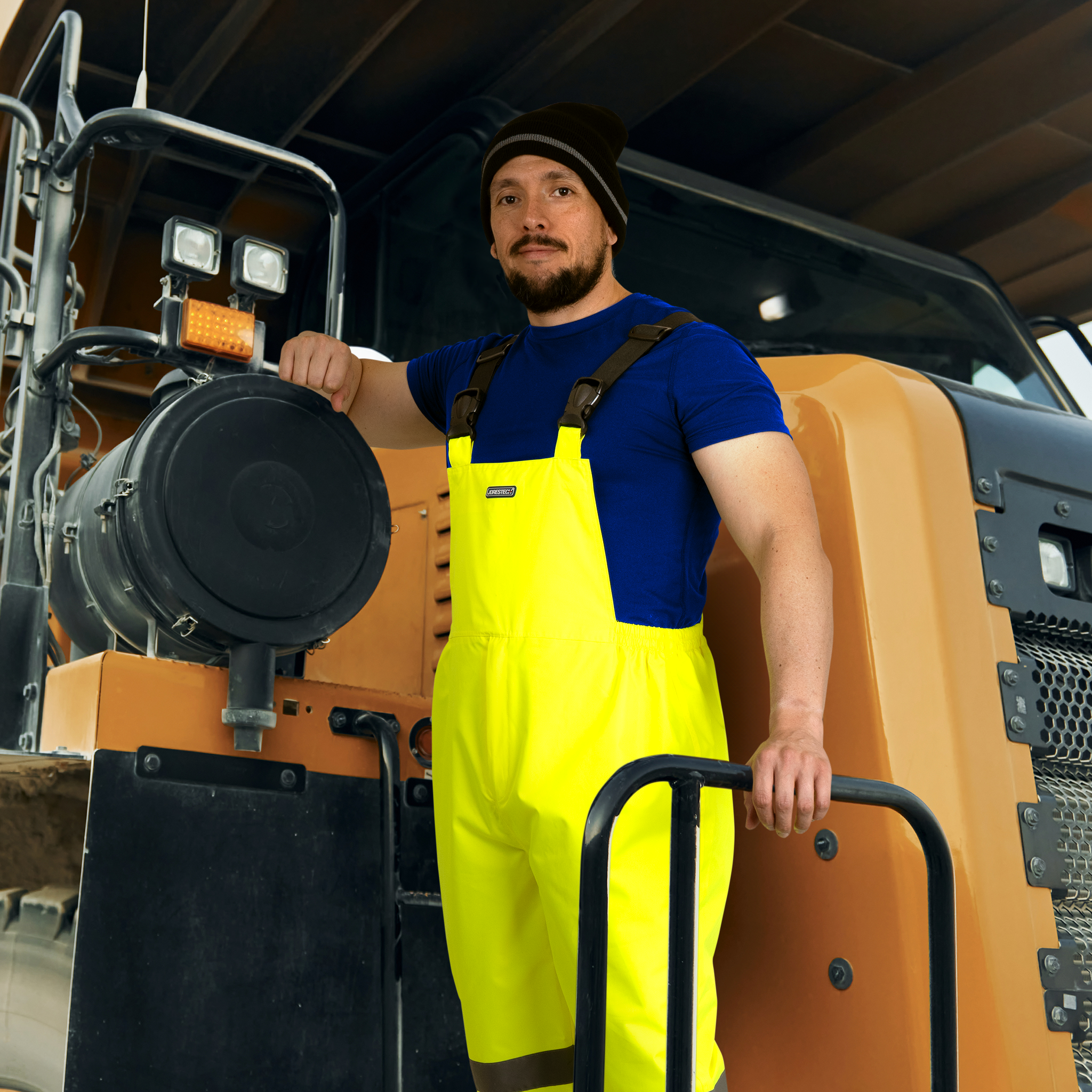 High Visibility Waterproof Safety Overall Pants with Reflective Stripes