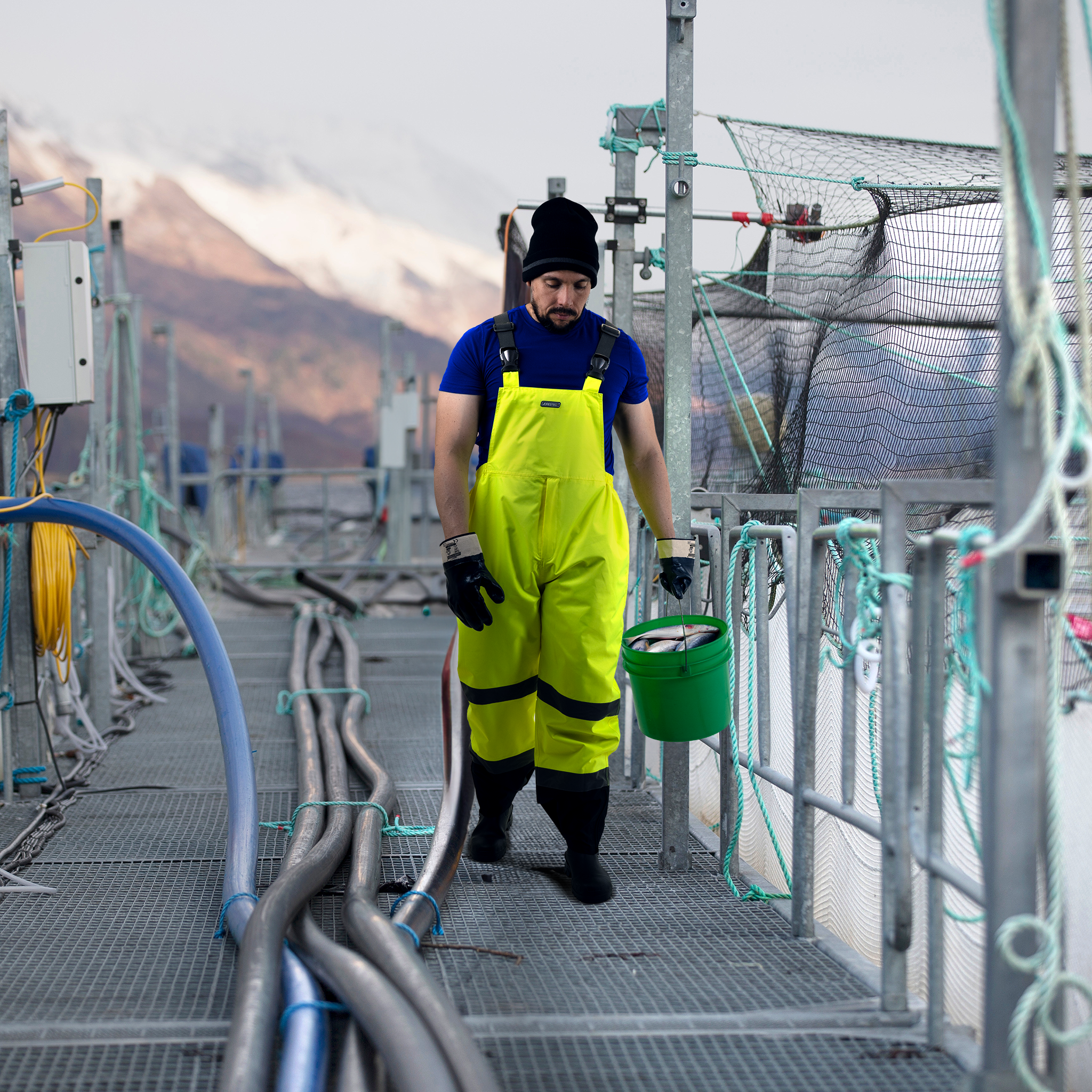 High Visibility Waterproof Safety Overall Pants with Reflective Stripes