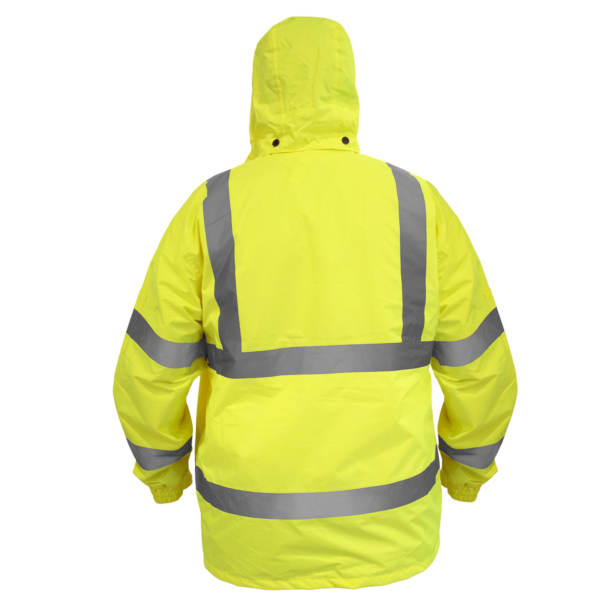 Hi-Vis Yellow Rain Jacket with 2" Reflective Strips