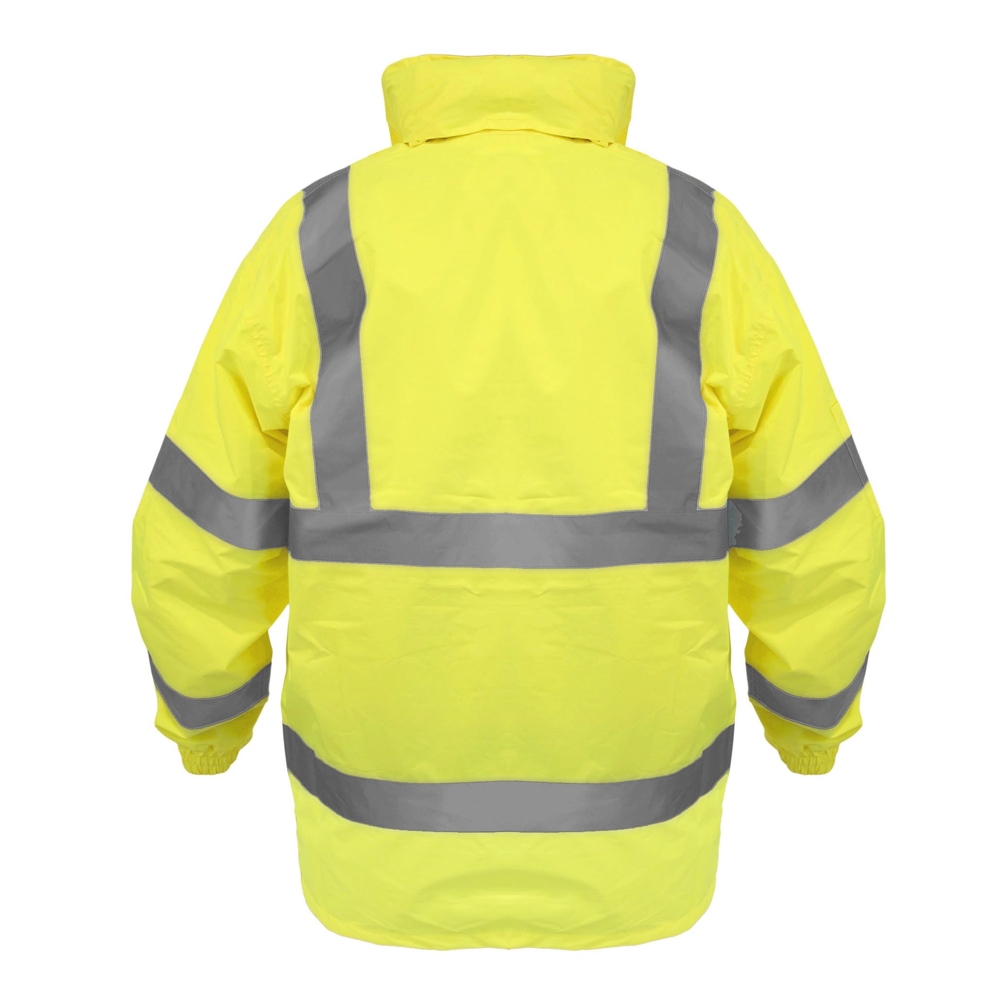 Hi-Vis Yellow Rain Jacket with 2" Reflective Strips