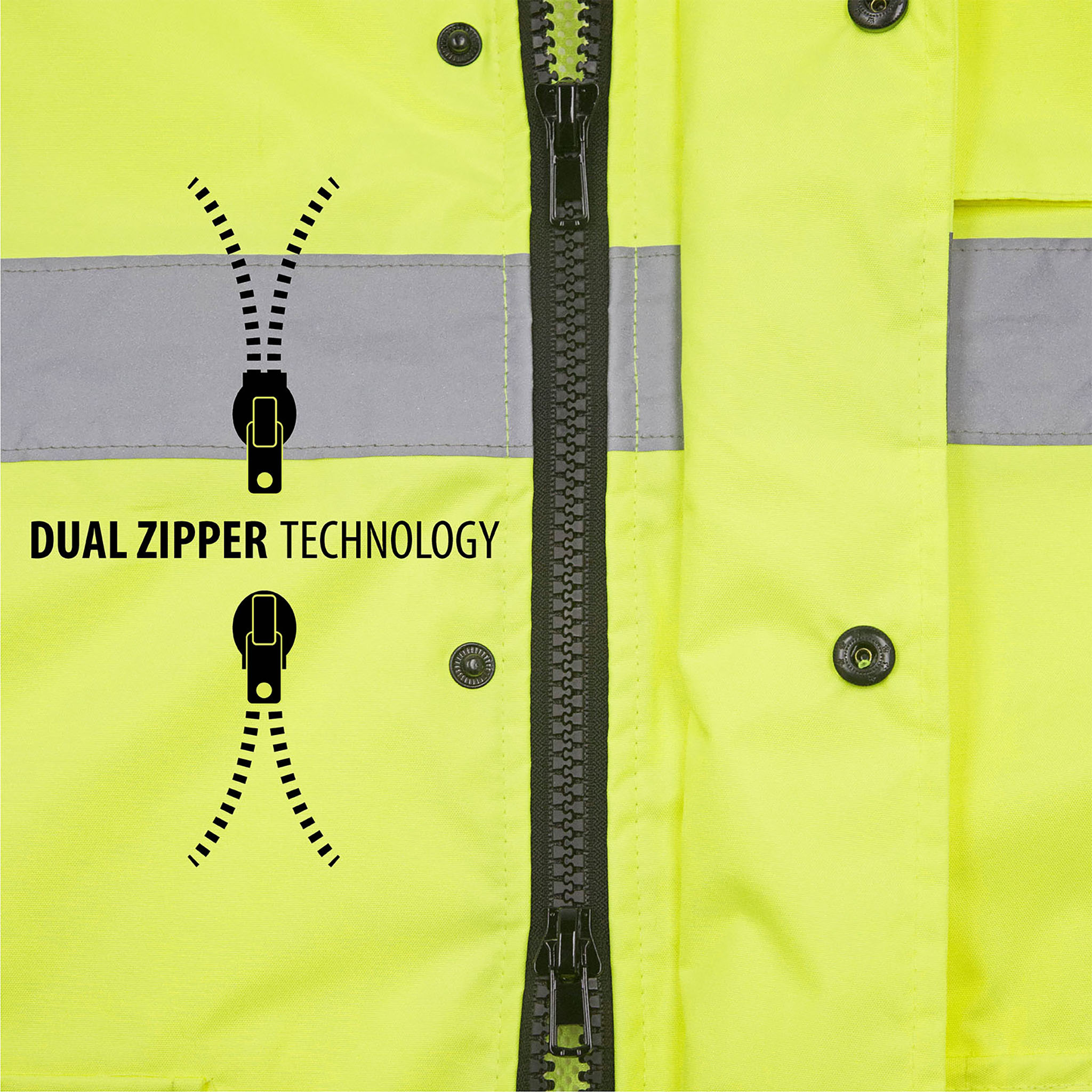 Hi-Vis Yellow Rain Set - Pants & Jacket with 2" Reflective Strips