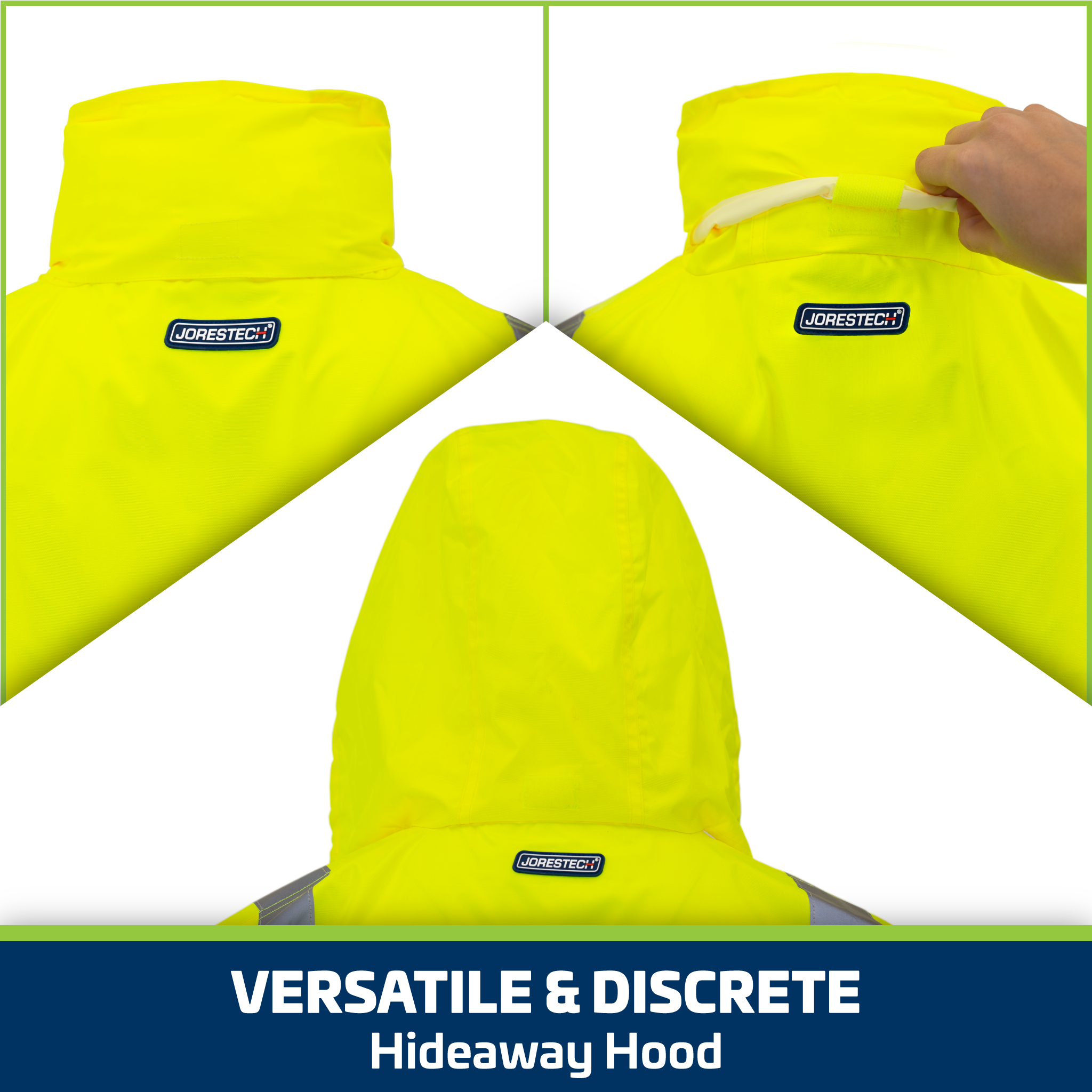 Hi-Vis Yellow Raincoat with 2" Reflective Strips