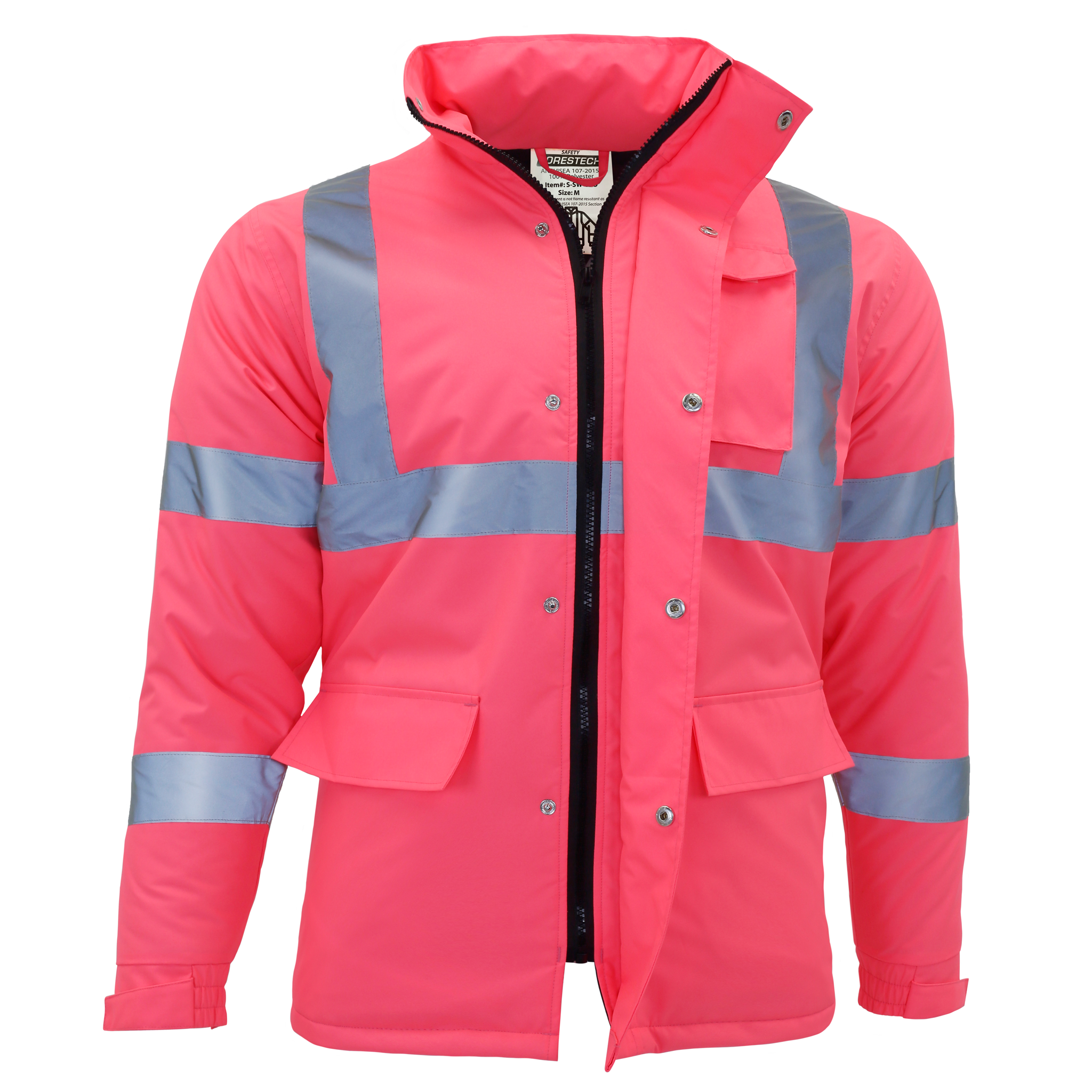 Hi-Vis Pink Safety Jacket with Reflective Stripes - PinkFit Collection