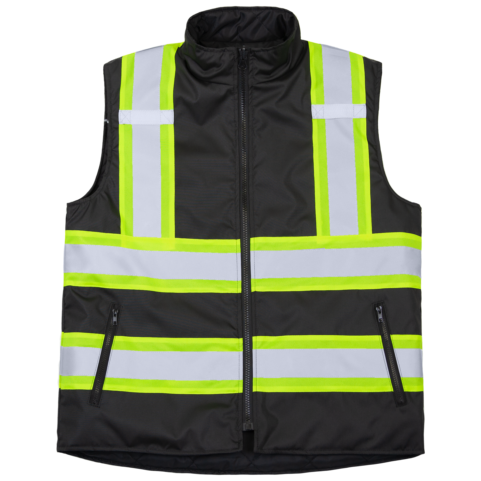 Hi-Vis Two Tone Reversible Insulated Safety Vest with Reflective Strips