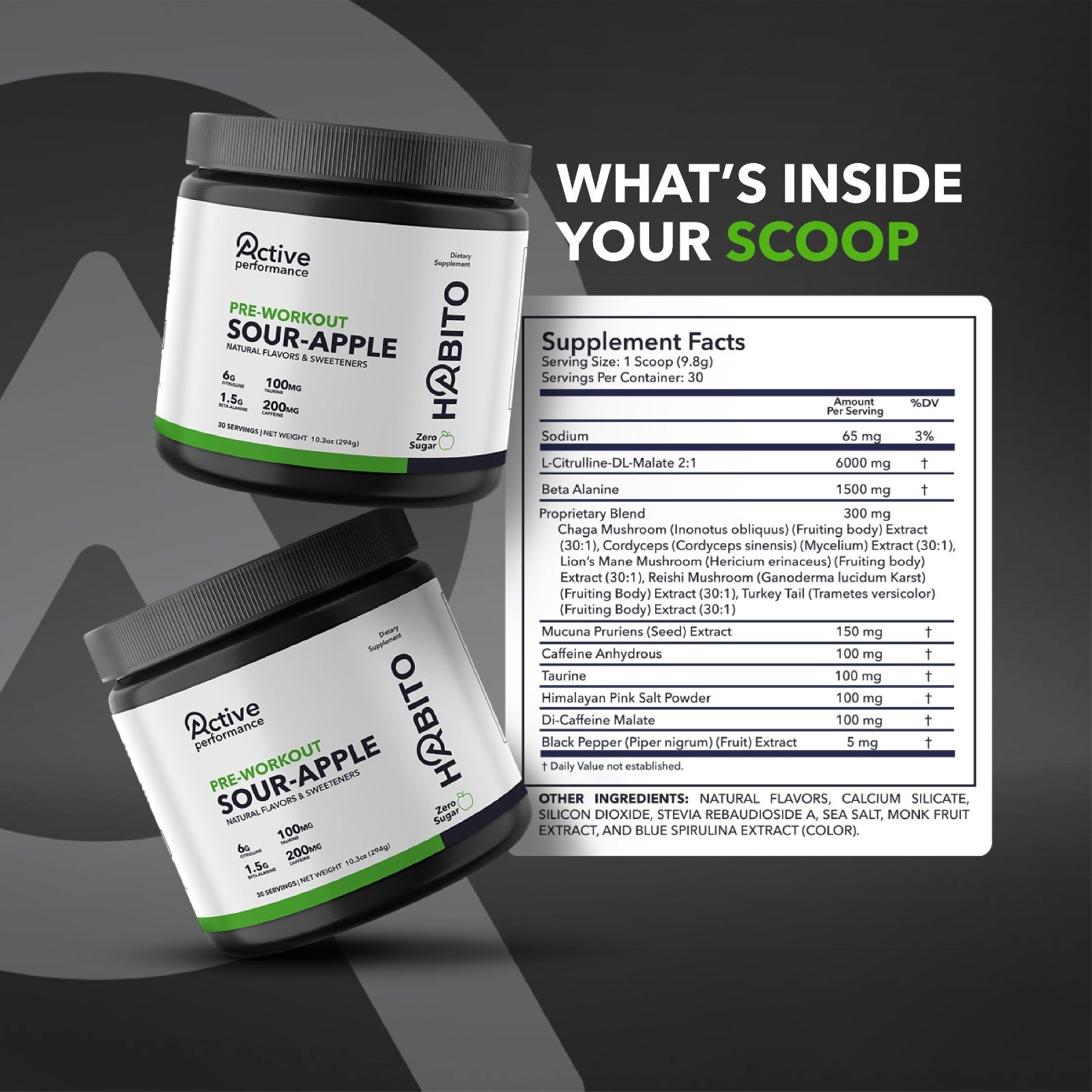 HABITO Pre-Workout – Zero Sugar Performance Formula (30 Servings)