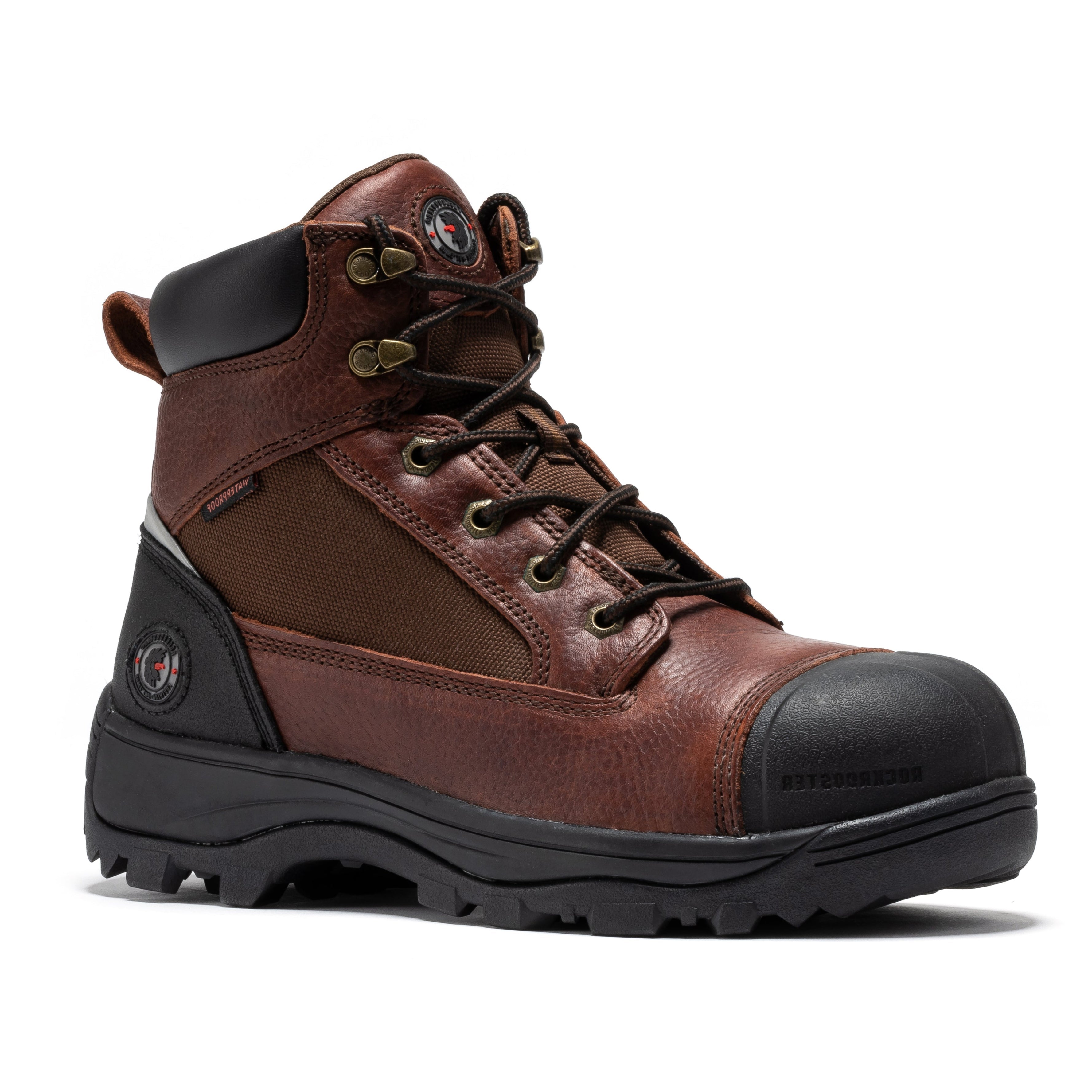 ROCKROOSTER Daviston 6 inch Brown Composite Toe Waterproof Work Boots AT872