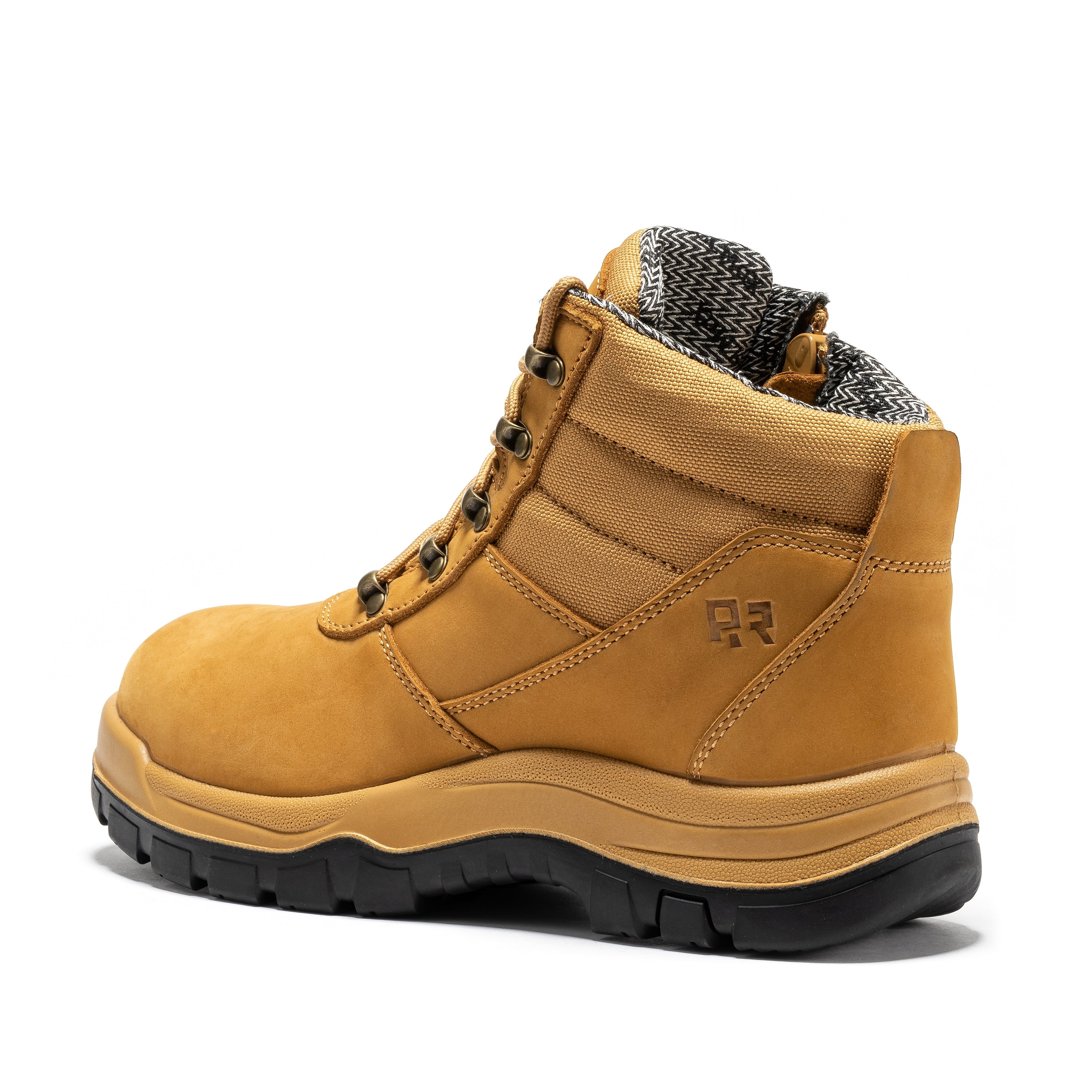 ROCKROOSTER Avalon Black 6 Inch Zip-sided Composite toe Leather Work Boots CP213BK