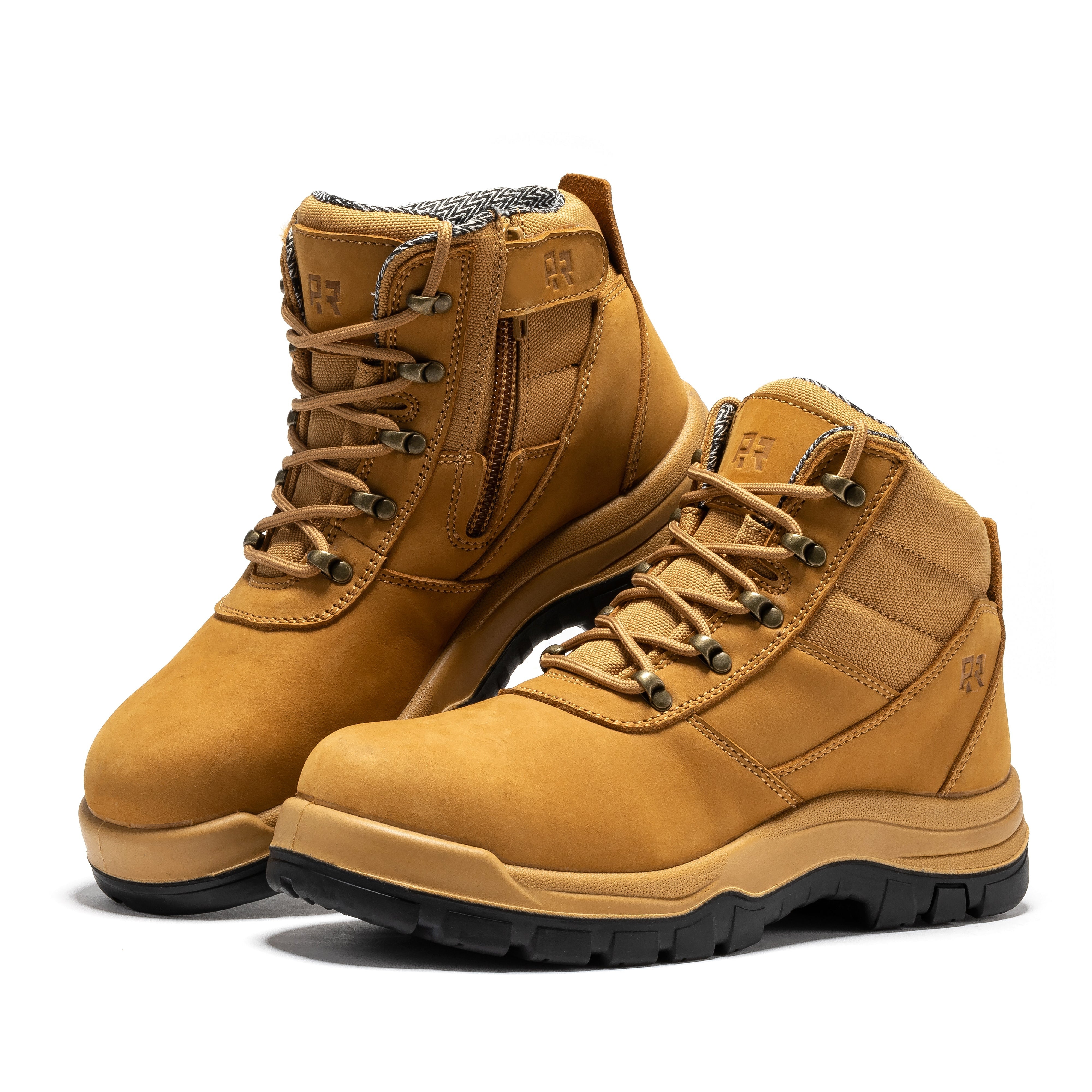 ROCKROOSTER Avalon Black 6 Inch Zip-sided Composite toe Leather Work Boots CP213BK