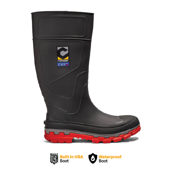 Kickaxe 15" Waterproof Rubber Boot - Grey/Orange (by Chinook® Footwear)