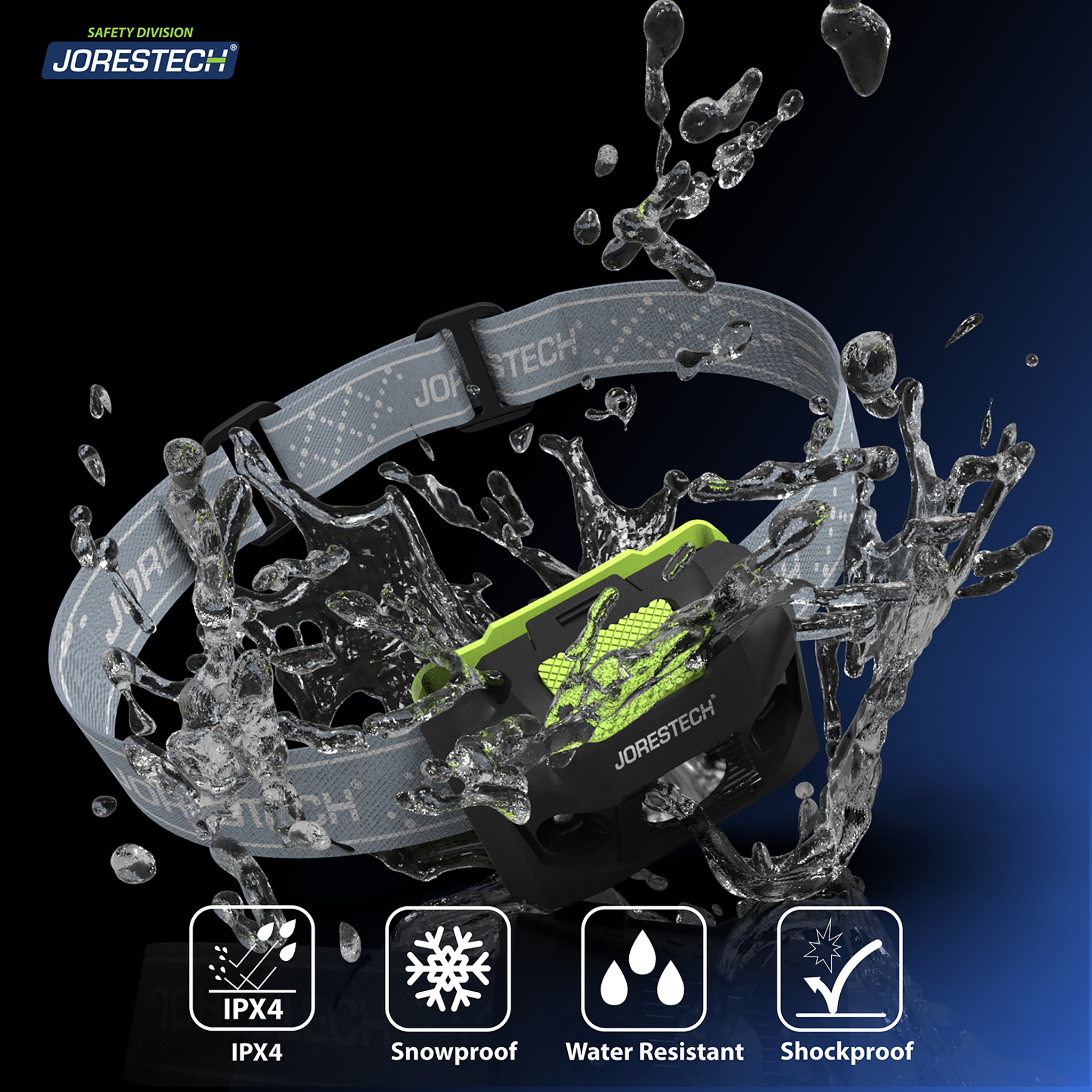 LED Water Resistant Headlamp Flashlight