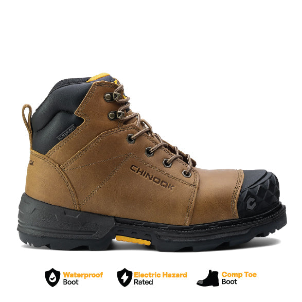 Maverick 6” Comp Toe Men’s Waterproof Work Boot - Wheat (by Chinook® Footwear)