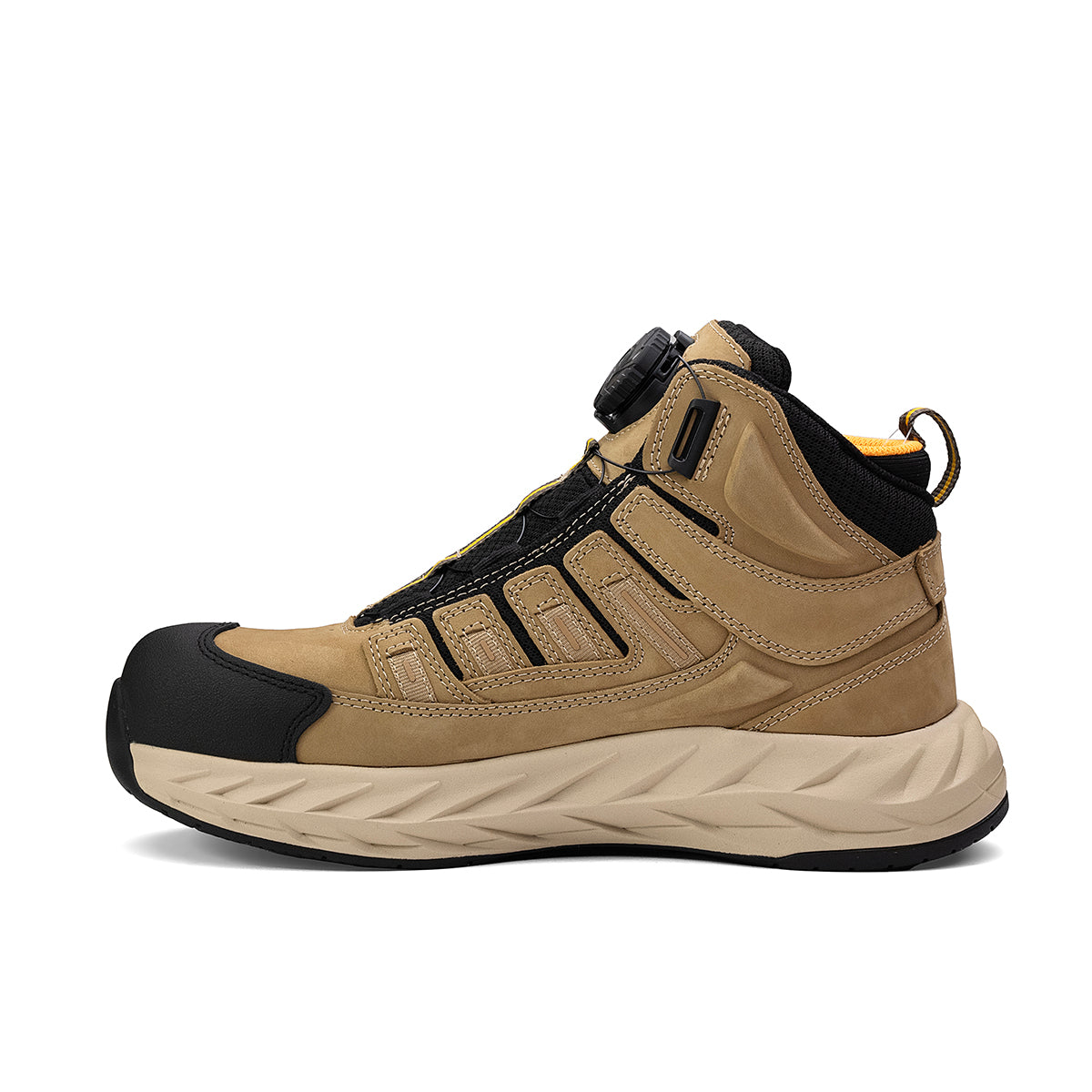 Composite Toe Work Boots - Durable Leather Safety Shoes | Slip Resistant, Lace Lock