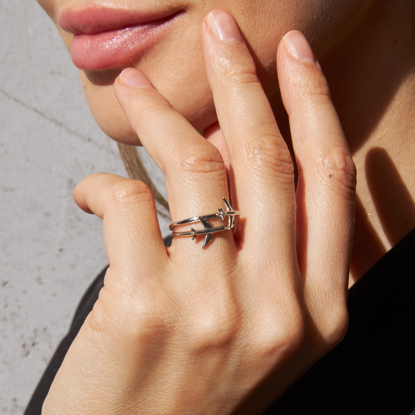 Silver Airplane Ring by Flevel - aviation product photo 3