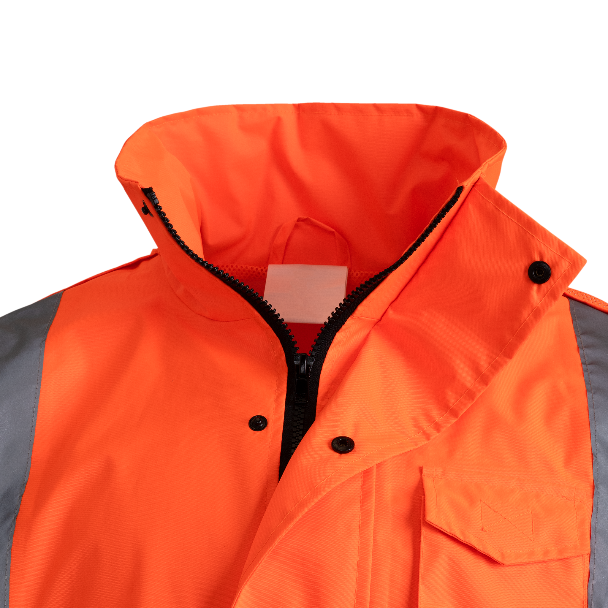 Hi-Vis Yellow/Black Rain Jacket with 2" Reflective Strips