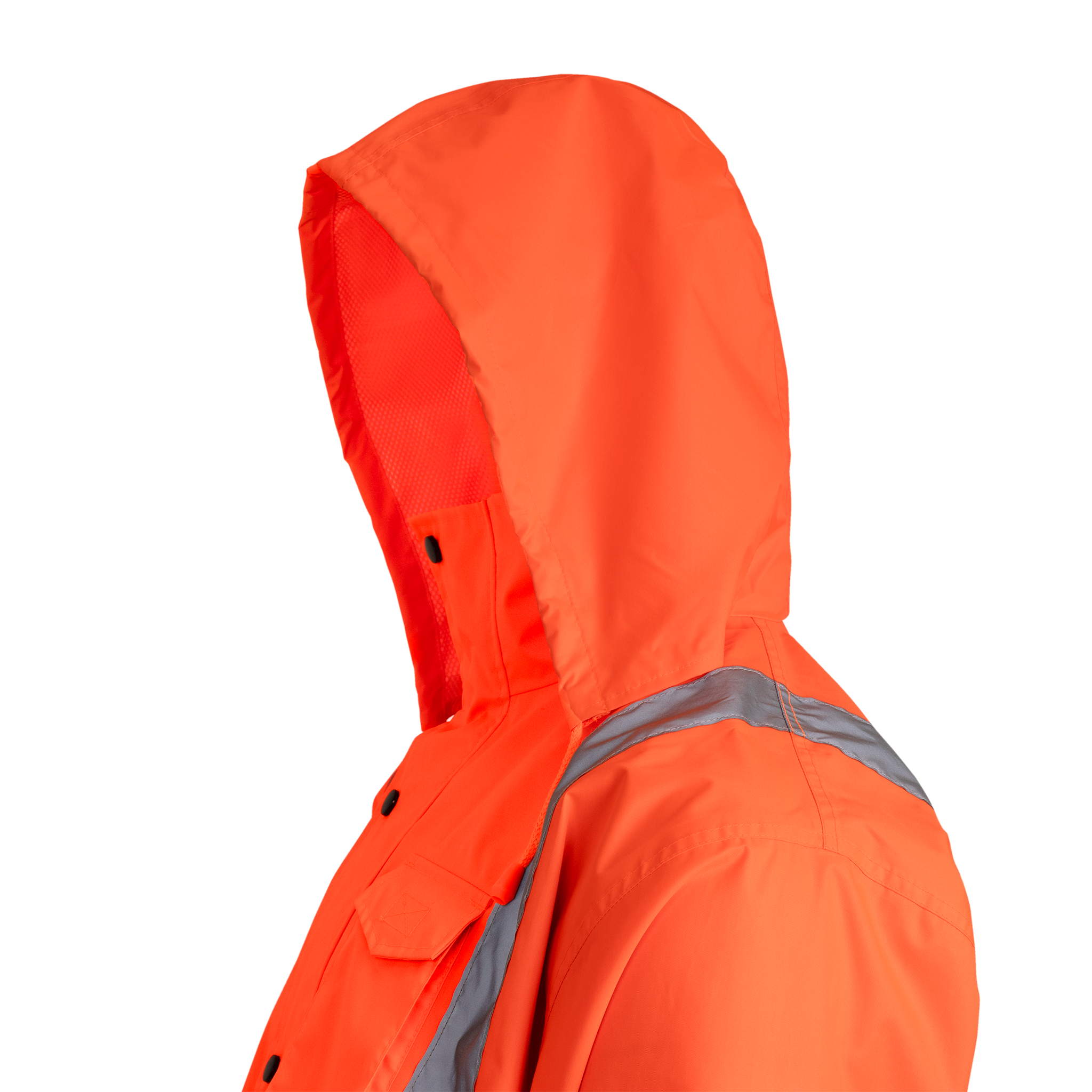 Hi-Vis Yellow/Black Rain Jacket with 2" Reflective Strips