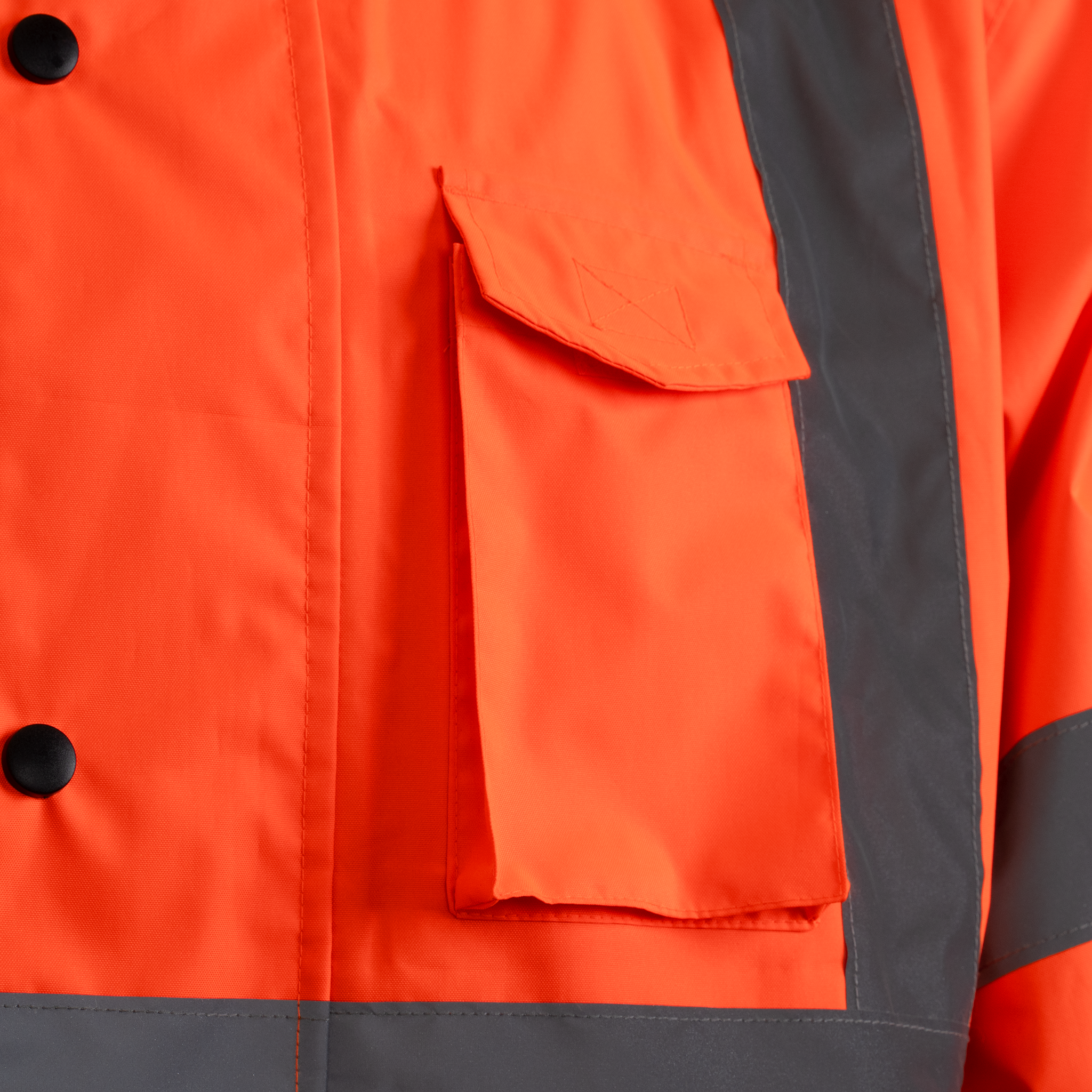 Hi-Vis Yellow/Black Rain Jacket with 2" Reflective Strips