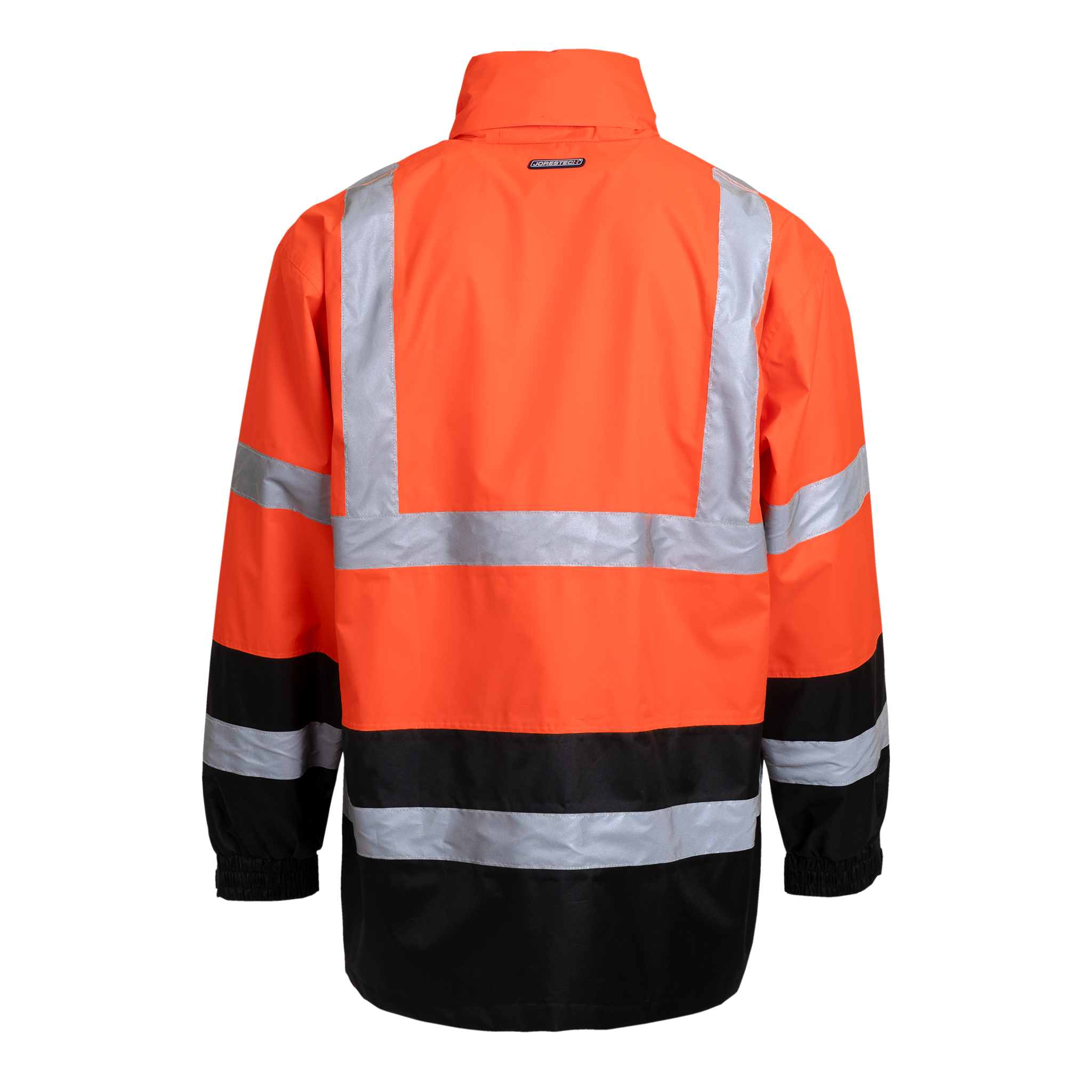 Hi-Vis Yellow/Black Rain Jacket with 2" Reflective Strips