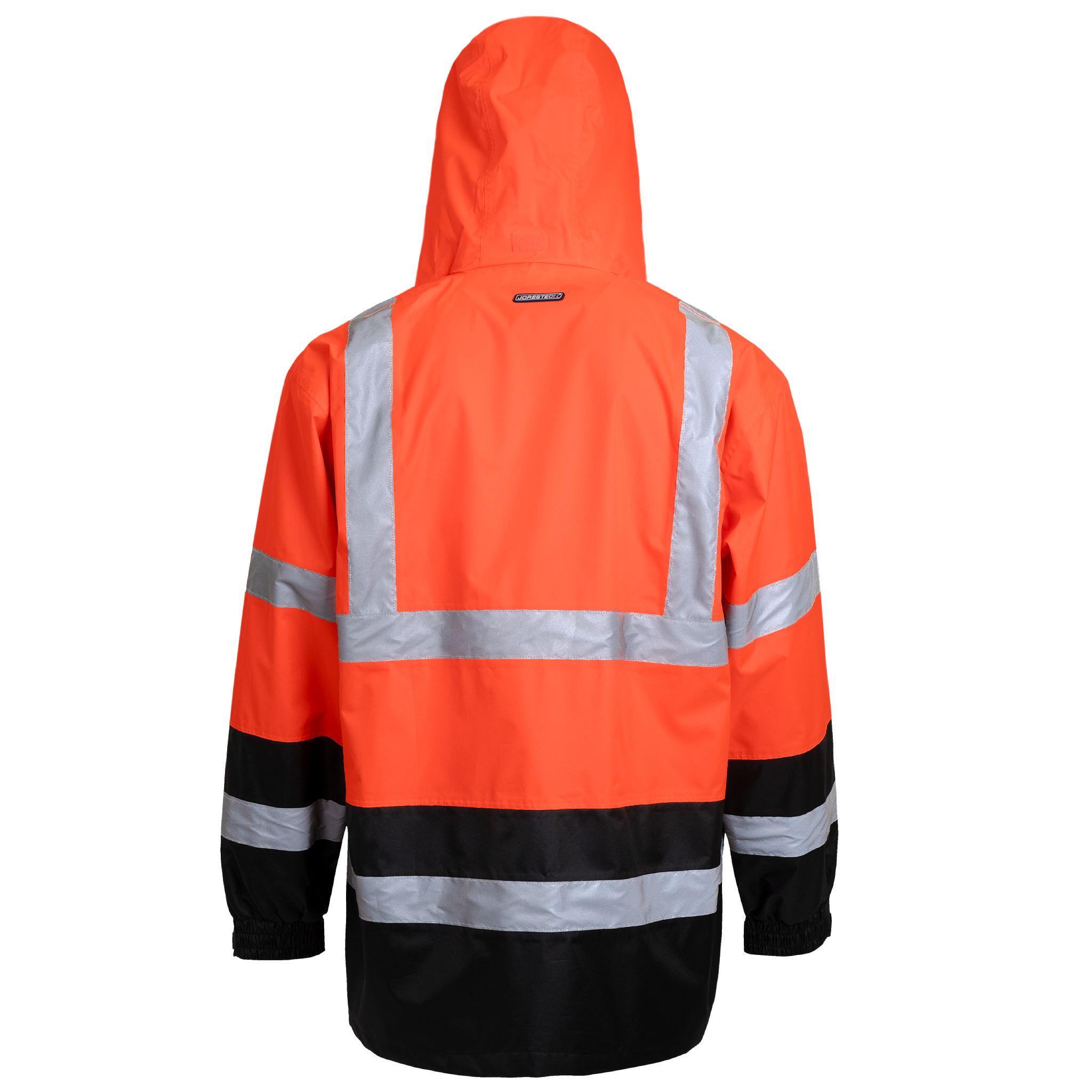 Hi-Vis Yellow/Black Rain Jacket with 2" Reflective Strips