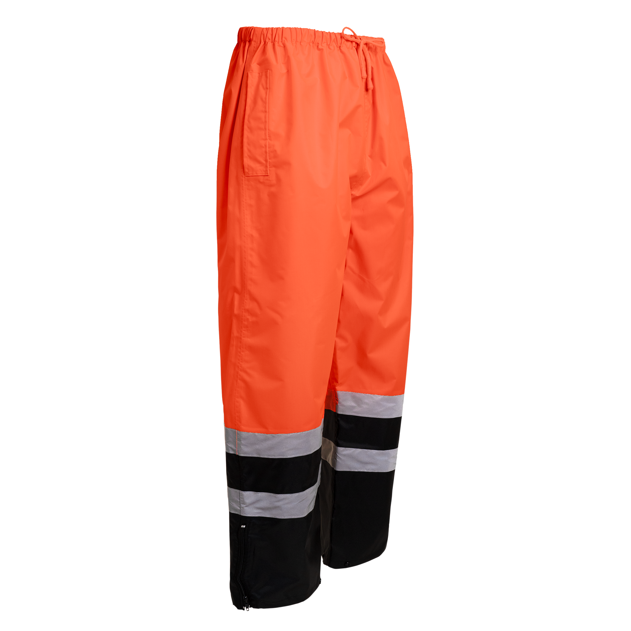 Hi-Vis Yellow/Black Rain Pants with Reflective Strips