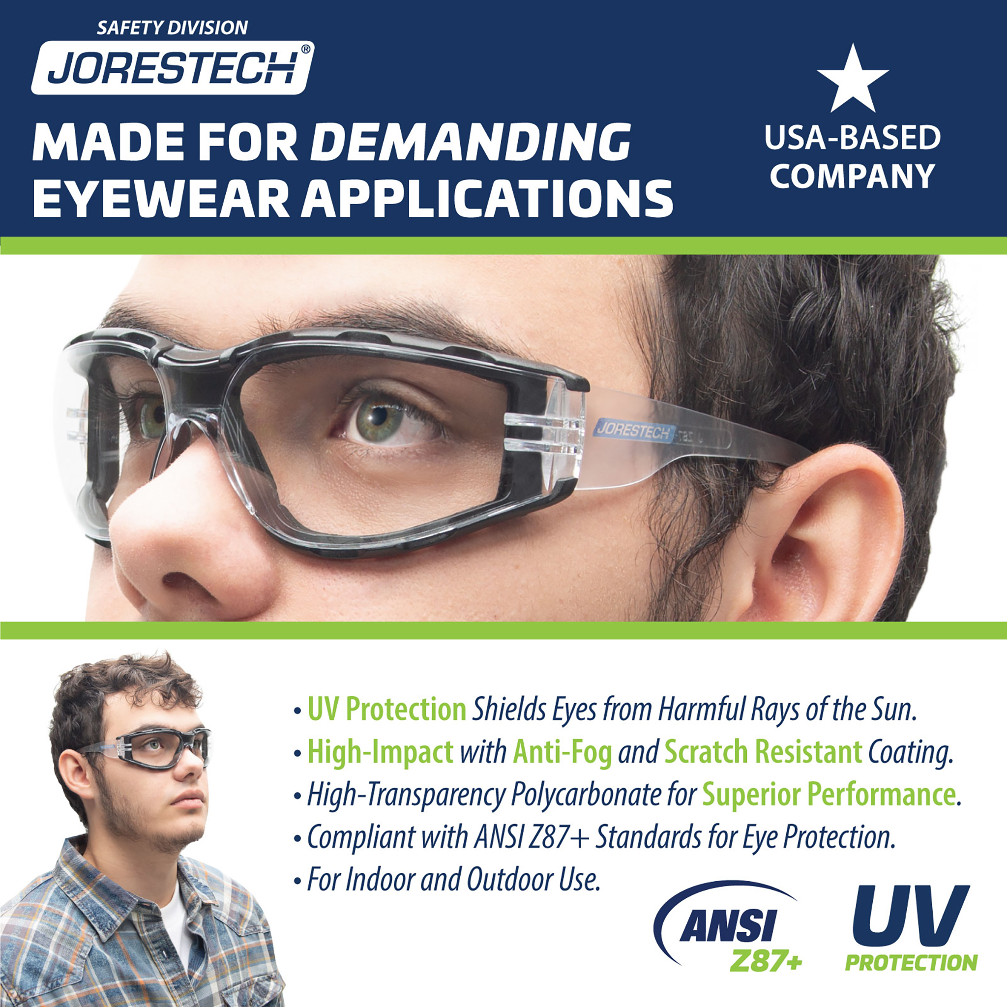 Safety Glasses for High Impact Protection with Foam Gasket