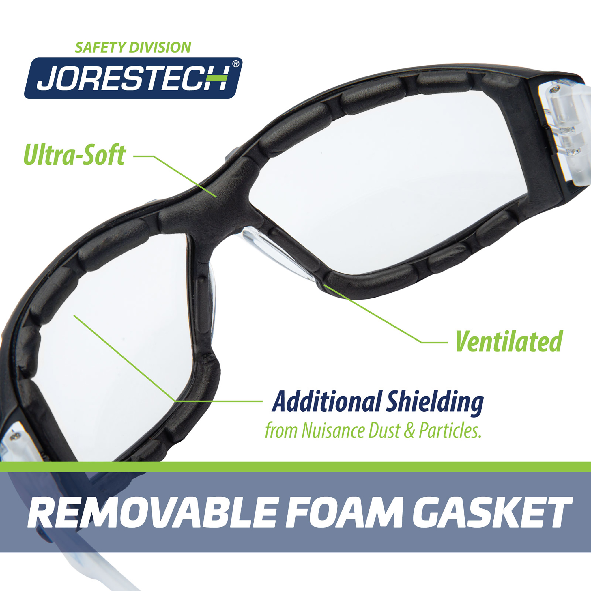 Safety Glasses for High Impact Protection with Foam Gasket
