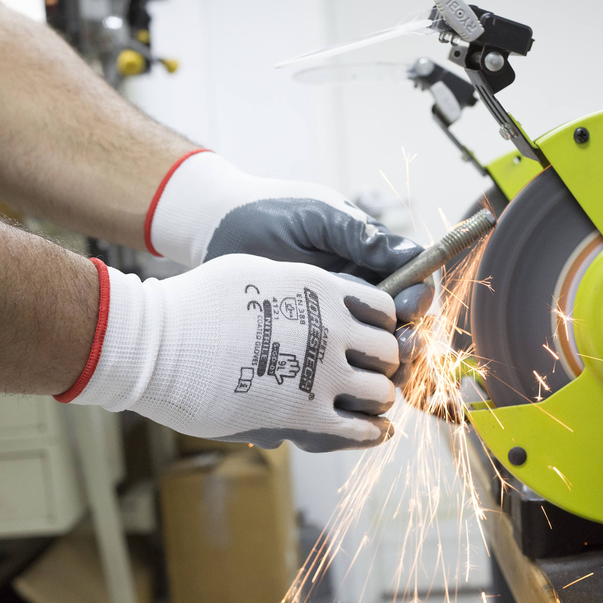 Safety Work Gloves with Nitrile Dipped Palms – Pack of 12