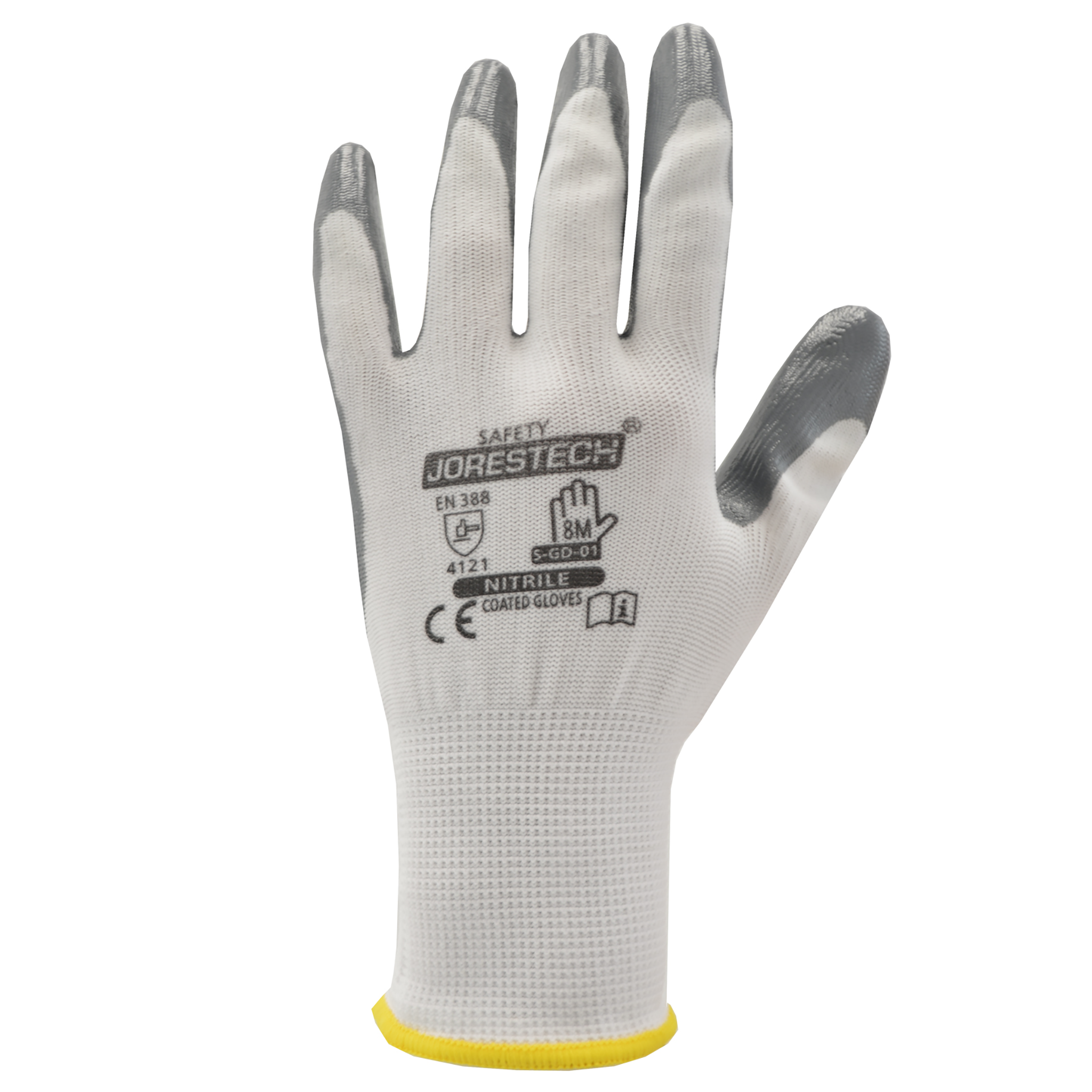 Safety Work Gloves with Nitrile Dipped Palms – Pack of 12