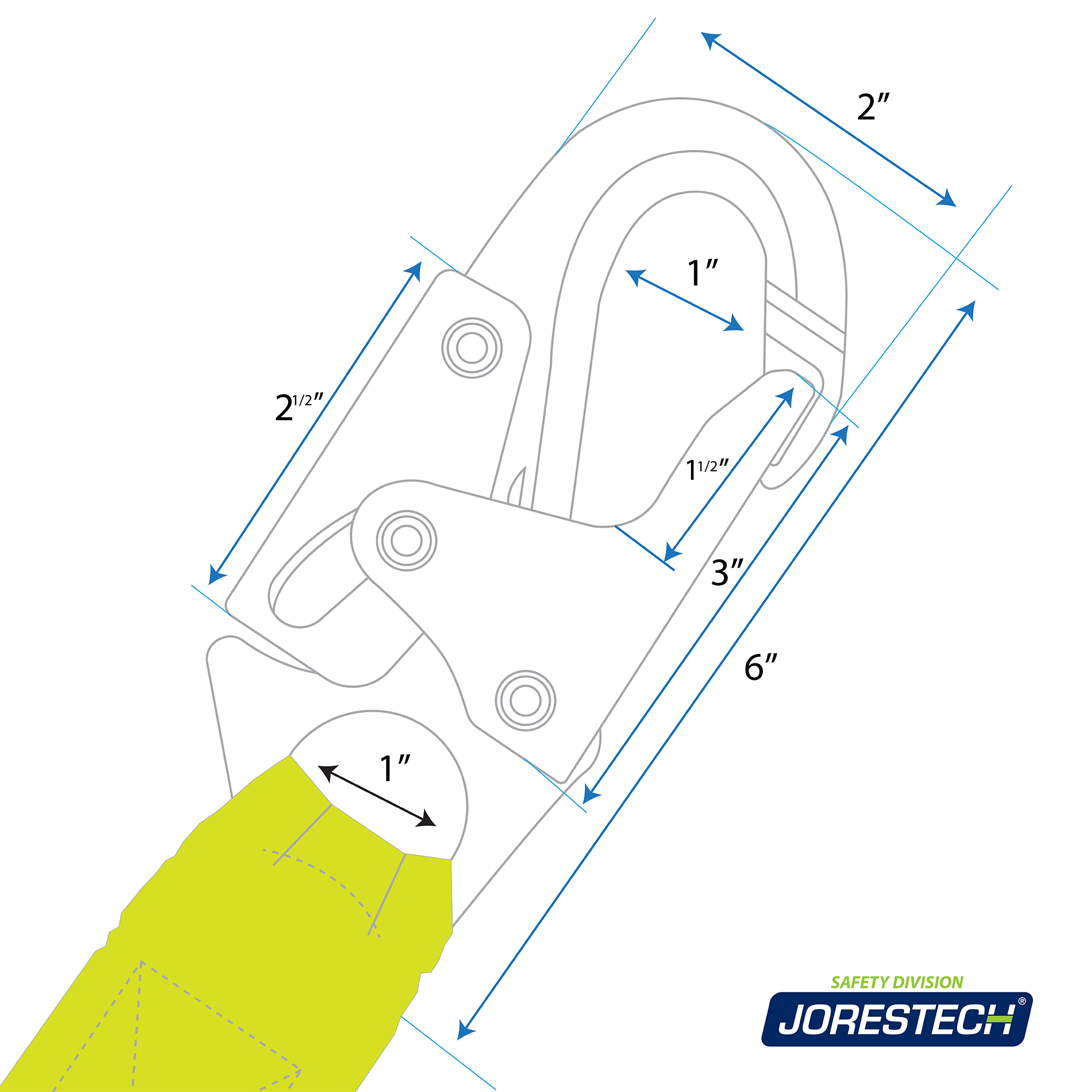 Single Leg External Shock-Absorbing Lanyard with Snap Hooks
