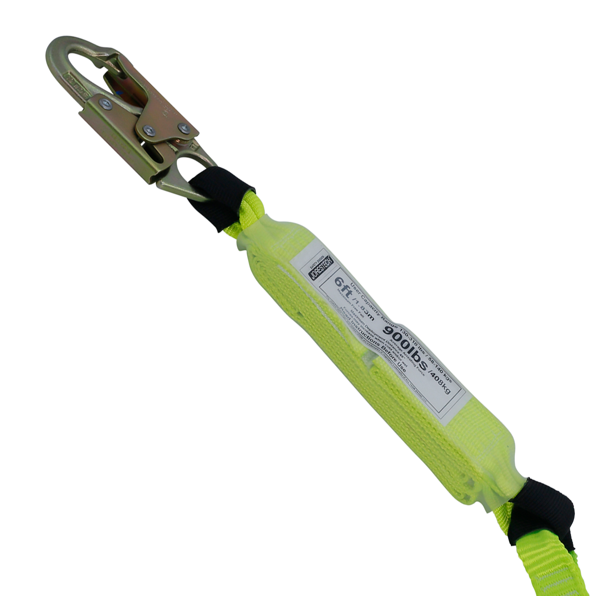Single Leg External Shock-Absorbing Lanyard with Snap Hooks