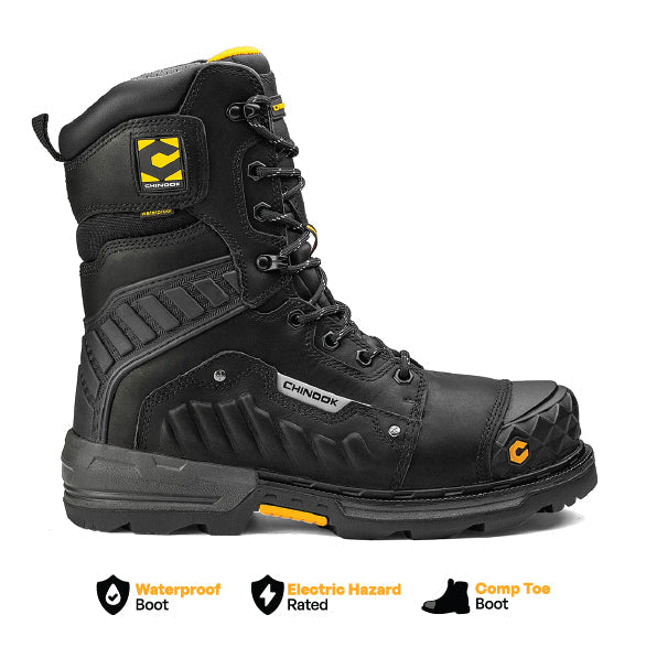 Scorpion 9” Composite Toe Men’s Waterproof Work Boot - Black (by Chinook® Footwear)