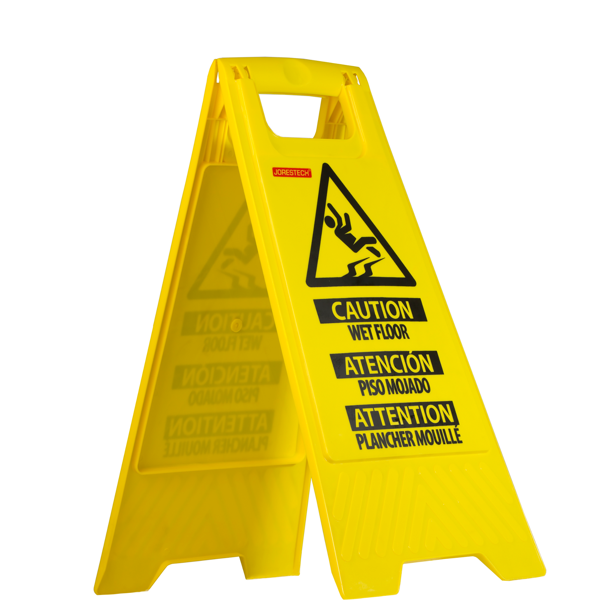 Two-Sided Folding Floor Safety Multi-Lingual Sign - Wet Floor