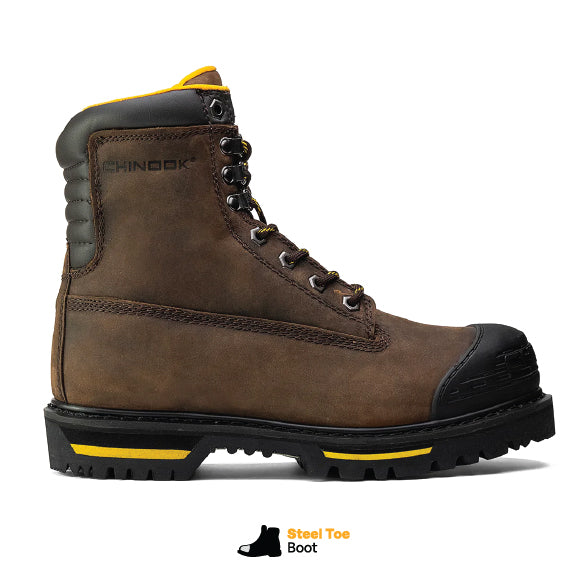 Tarantula 8" Steel Toe Men's Work Boot - Brown (by Chinook® Footwear)