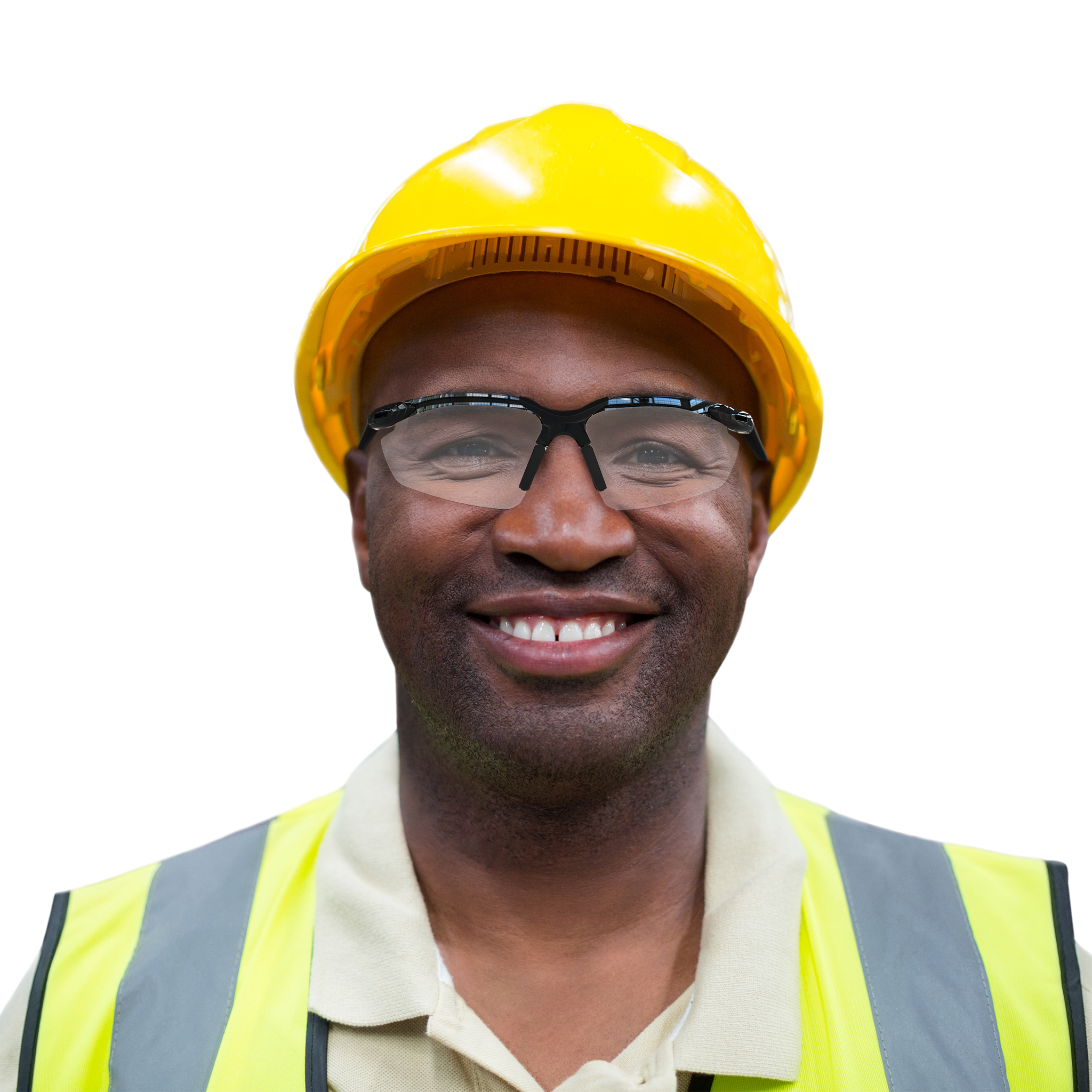 Wraparound Safety Glasses with Flexible Rubber Temple Tips